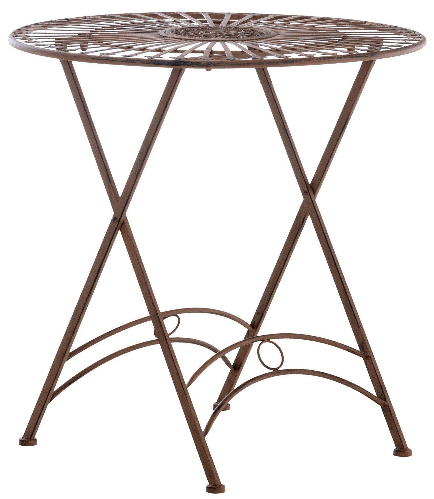 TPFGarden Gartentisch Thegel - für Garten, Balkon, Terrasse (Hochwertiger und stabiler Metalltisch aus handgefertigtem Eisen, 1-St., Balkontisch, Terrassentisch, Bistrotisch - Farbe: antik braun), Oberfläche mit antiker Patina veredelt - Maße (LxBxH): 71 x 71 x 71cm
