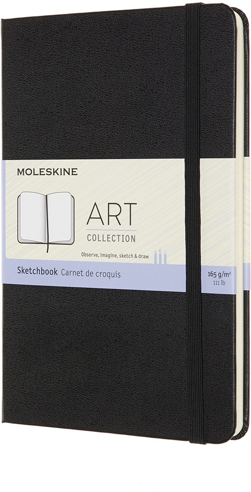 MOLESKINE Notizbuch Skizzenbuch Medium 11,5x18cm 165g/qm 44 Batt Hardcover schwarz