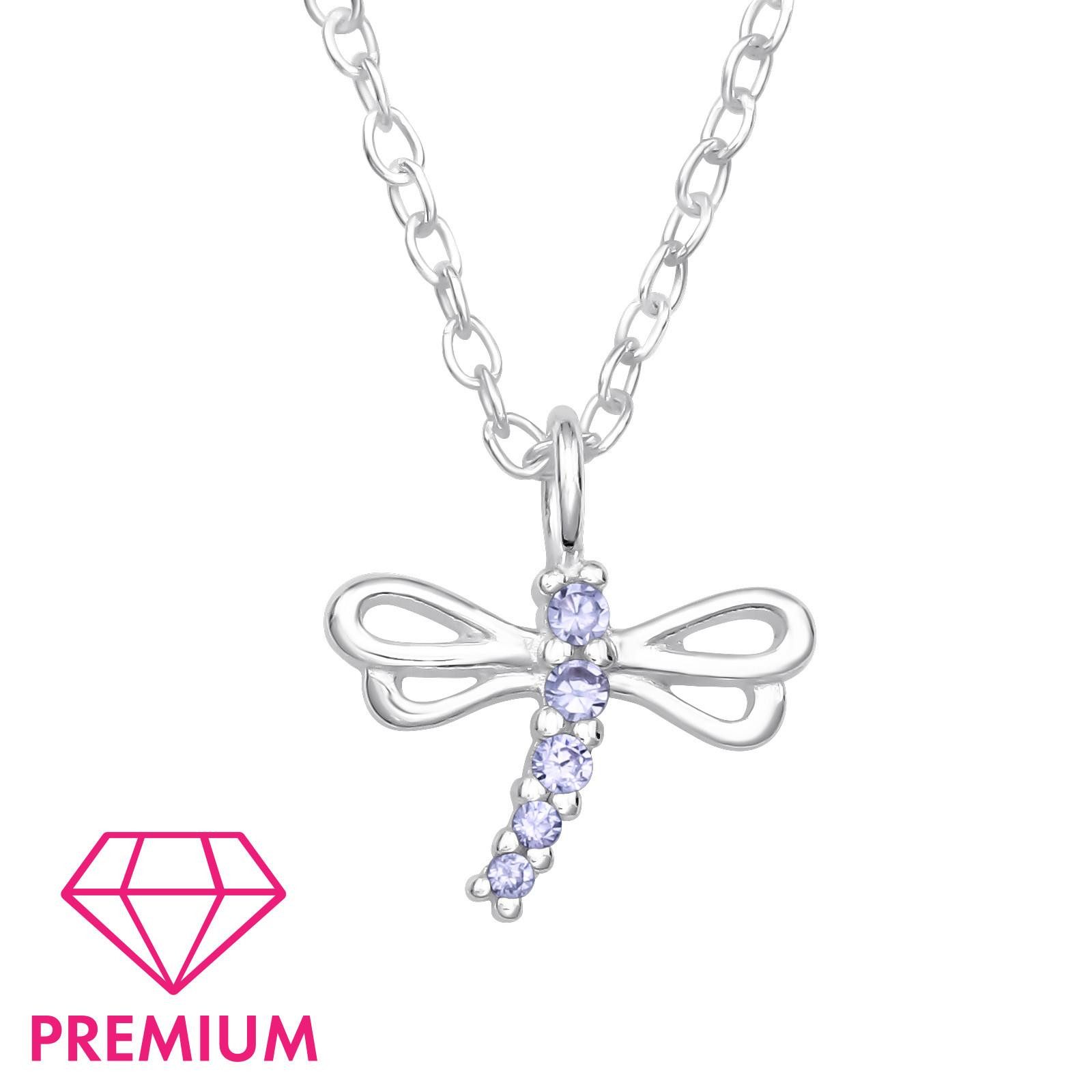 Monkimau Silberkette Libelle Kinder Premium Halskette 925 Silber Geschenk, Hypoallergen