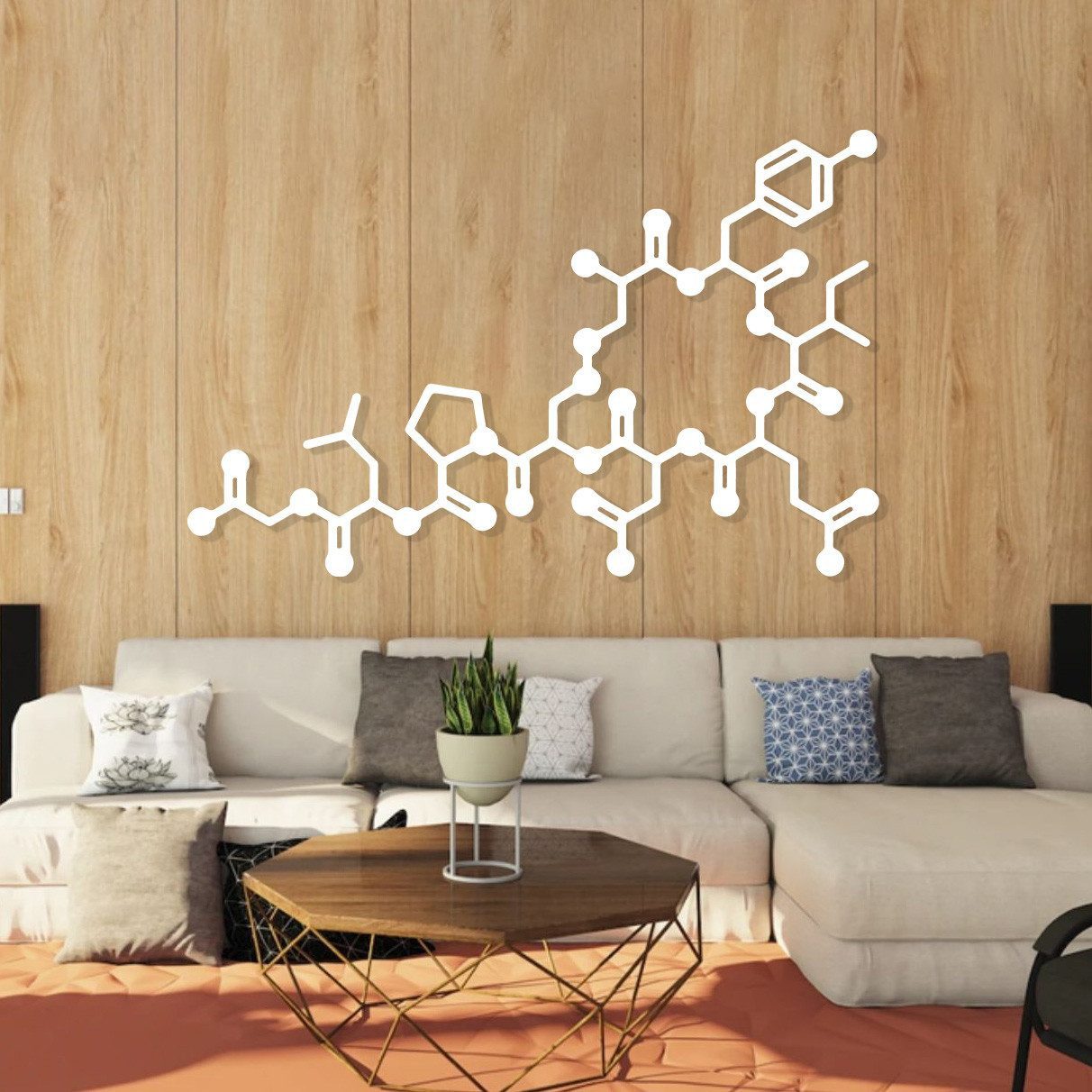 Jumpeak Wanddekoobjekt Wanddeko Metall mit chemischen Elementen,Geometrische Linien,Geschenk (Schwarz, Weiß, Gold, Silber,Linien,Wissenschaftsstil, zimmer deko,wand deko), Labordekoration,Wanddekoration Wohnzimmer modern,Dekoration aesthetic
