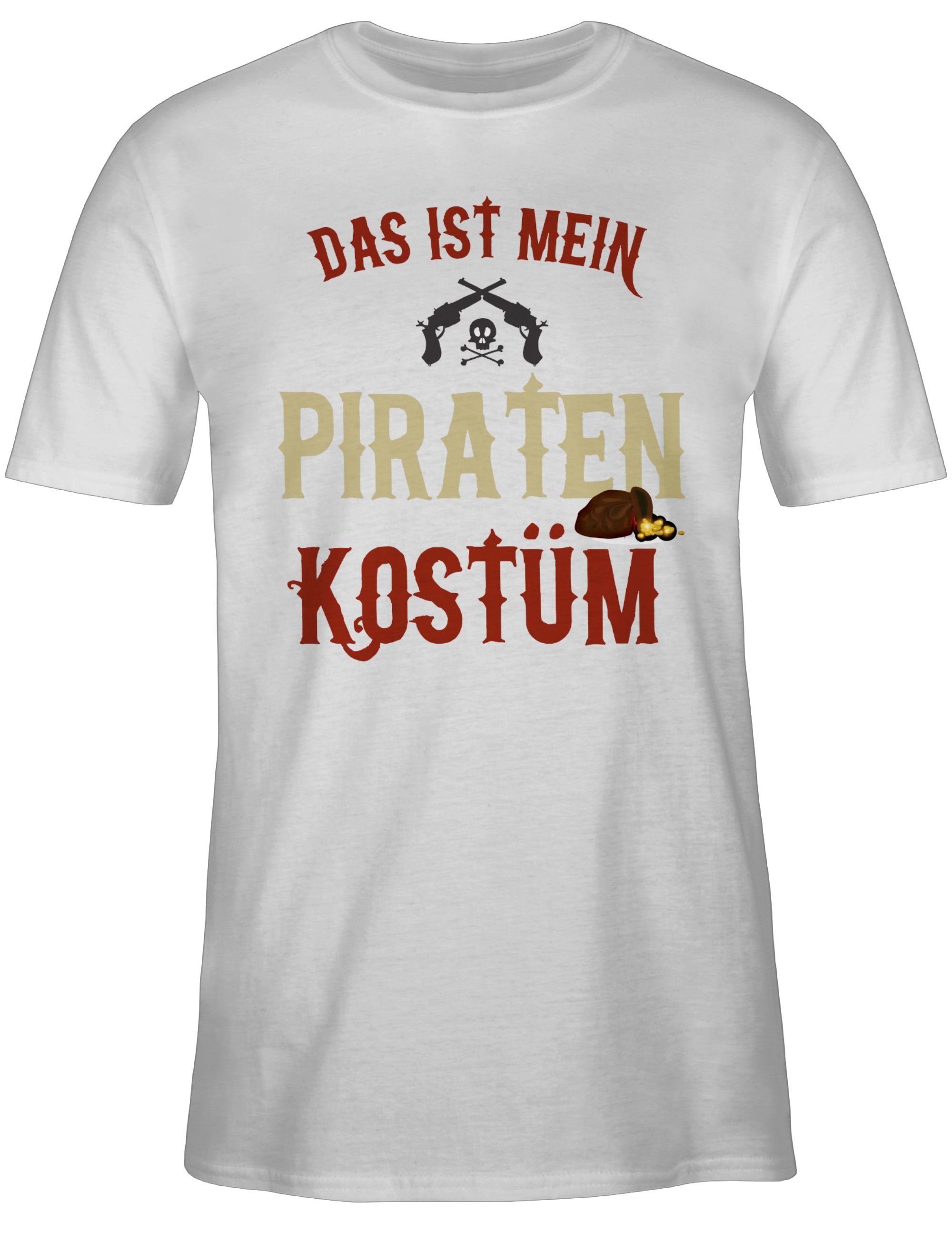 Pirat Piraten ist mein Das Karneval Weiß Outfit Kostüm T-Shirt Piratenkostüm - 02 Shirtracer verkleidet