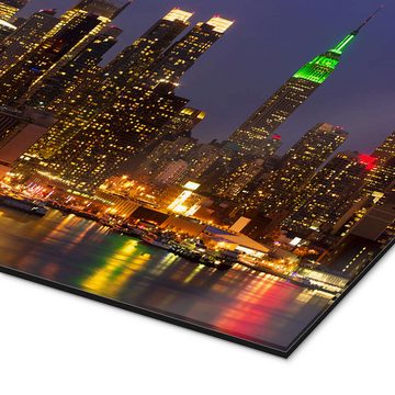 Posterlounge XXL-Wandbild Editors Choice, Beleuchtete New Yorker Skyline bei Nacht, Wohnzimmer Fotografie