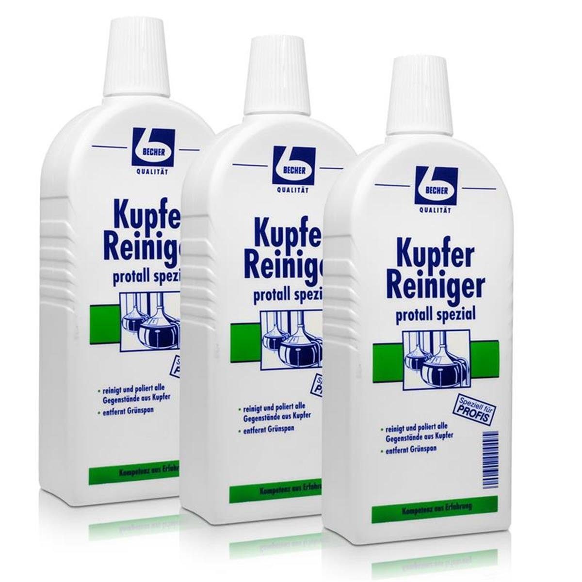 Dr. Becher 3x Dr. Becher Kupfer Reiniger protall spezial 500 ml Spezialwaschmittel