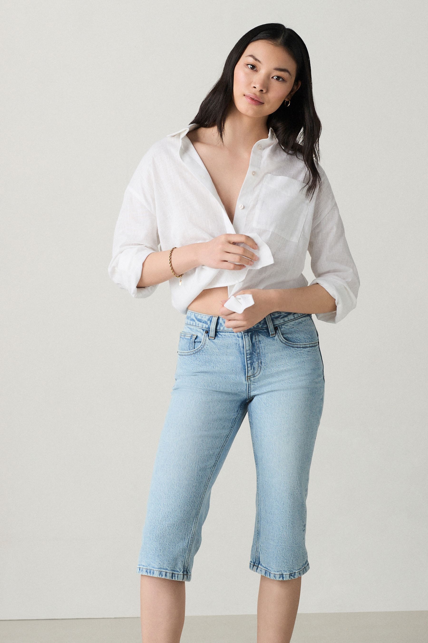 Next Bermudas Knielange Denim-Bermudashorts (1-tlg)