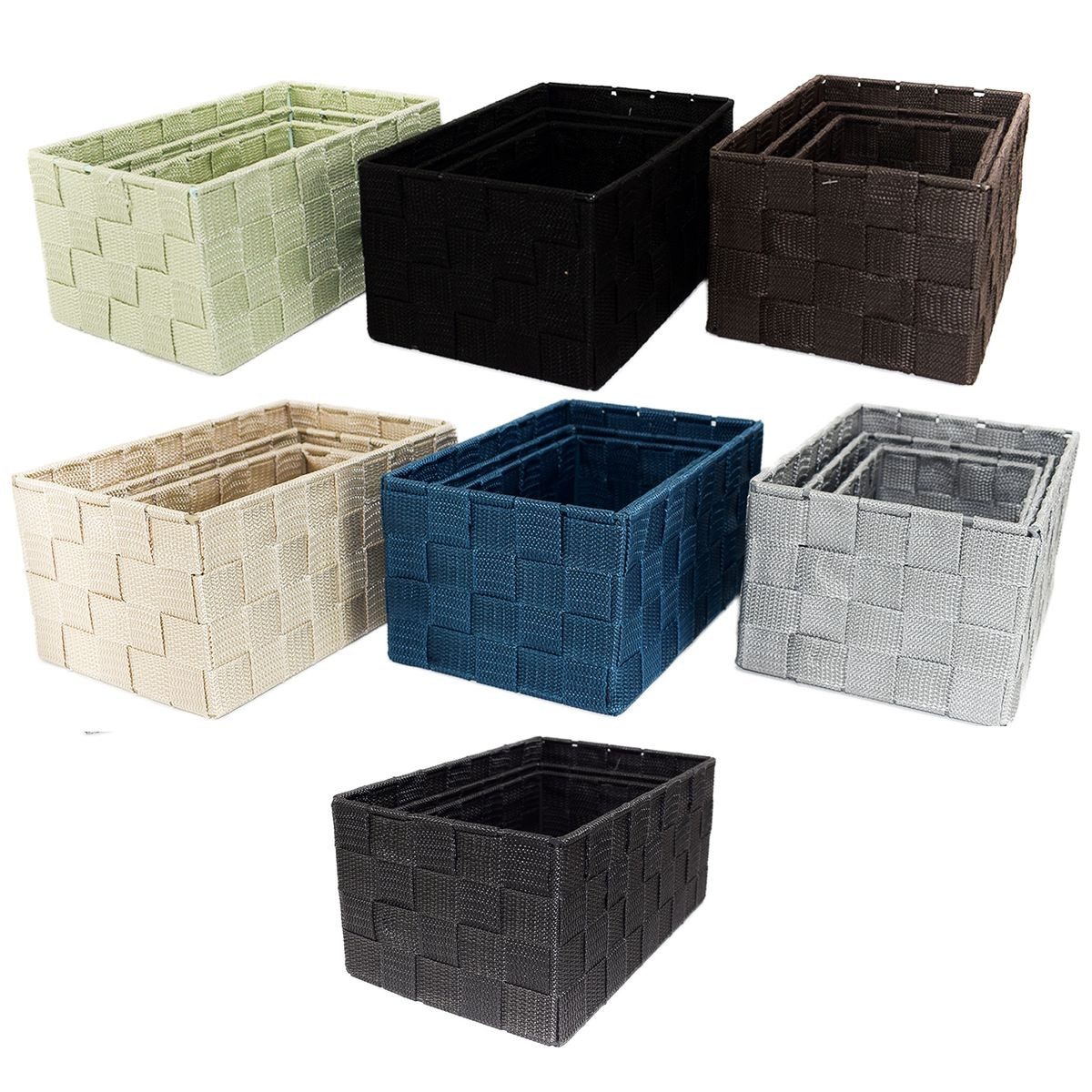 Marabellas Shop Organizer 3er-Set geflochtene Aufbewahrungsboxen günstig online kaufen