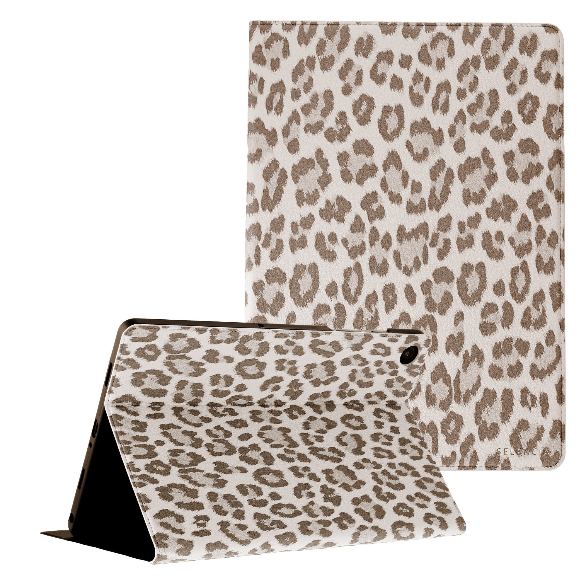 Selencia Tablet-Mappe Selencia Sabi Klapphülle mit Leopardenmuster Samsung Galaxy Tab A11 Pl