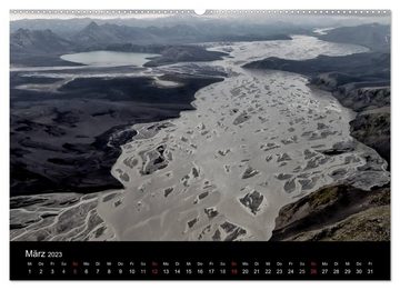 CALVENDO Wandkalender Island von oben (Premium, hochwertiger DIN A2 Wandkalender 2023, Kunstdruck in Hochglanz)