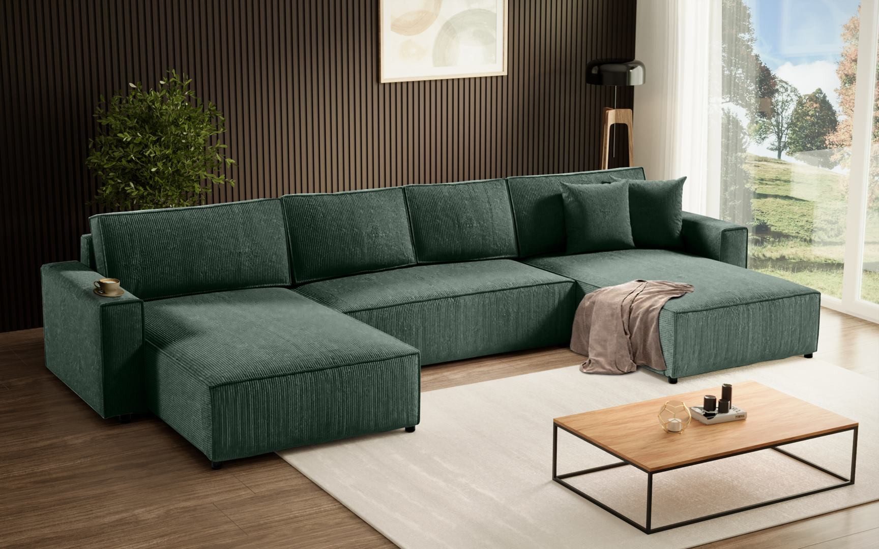 Beautysofa Ecksofa U-Form Parys, mit Schlaffunktion, günstig online kaufen