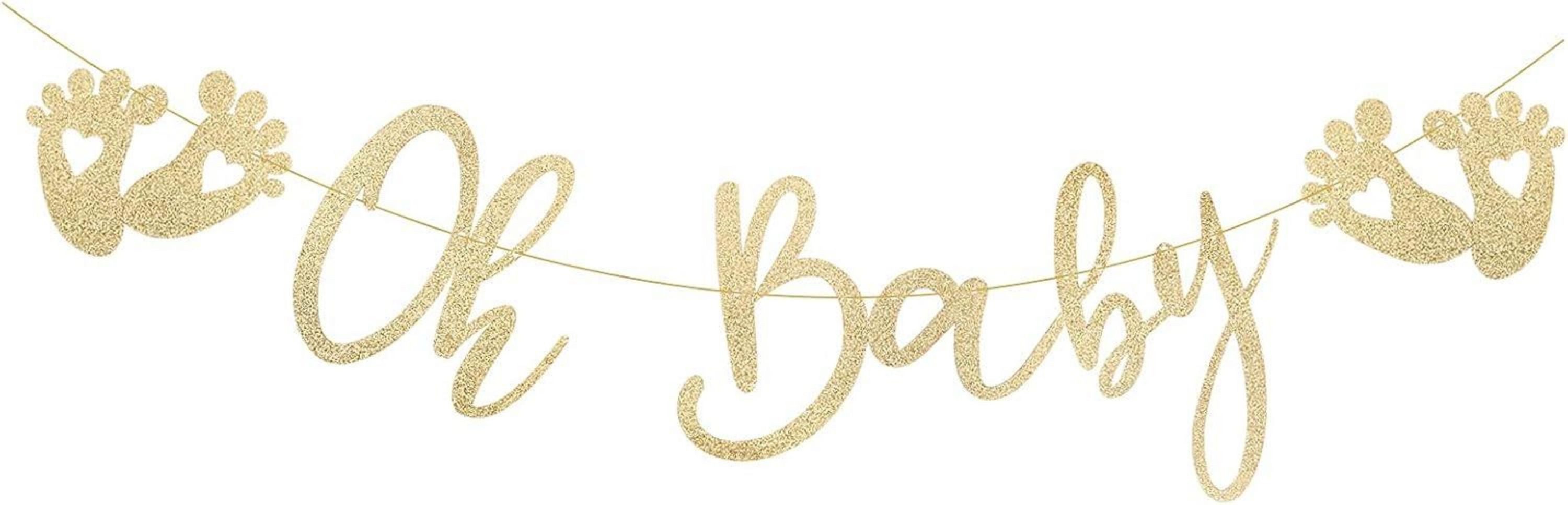 Hängedekoration Glitzer Baby Girlande Gold Papier Deko Babydusche Aufhängen Mädchen