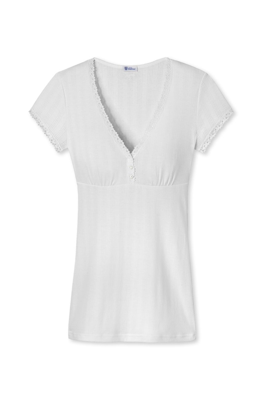 SCHIESSER REVIVAL Unterhemd Agathe Florale Bandspitze am Dekolleté