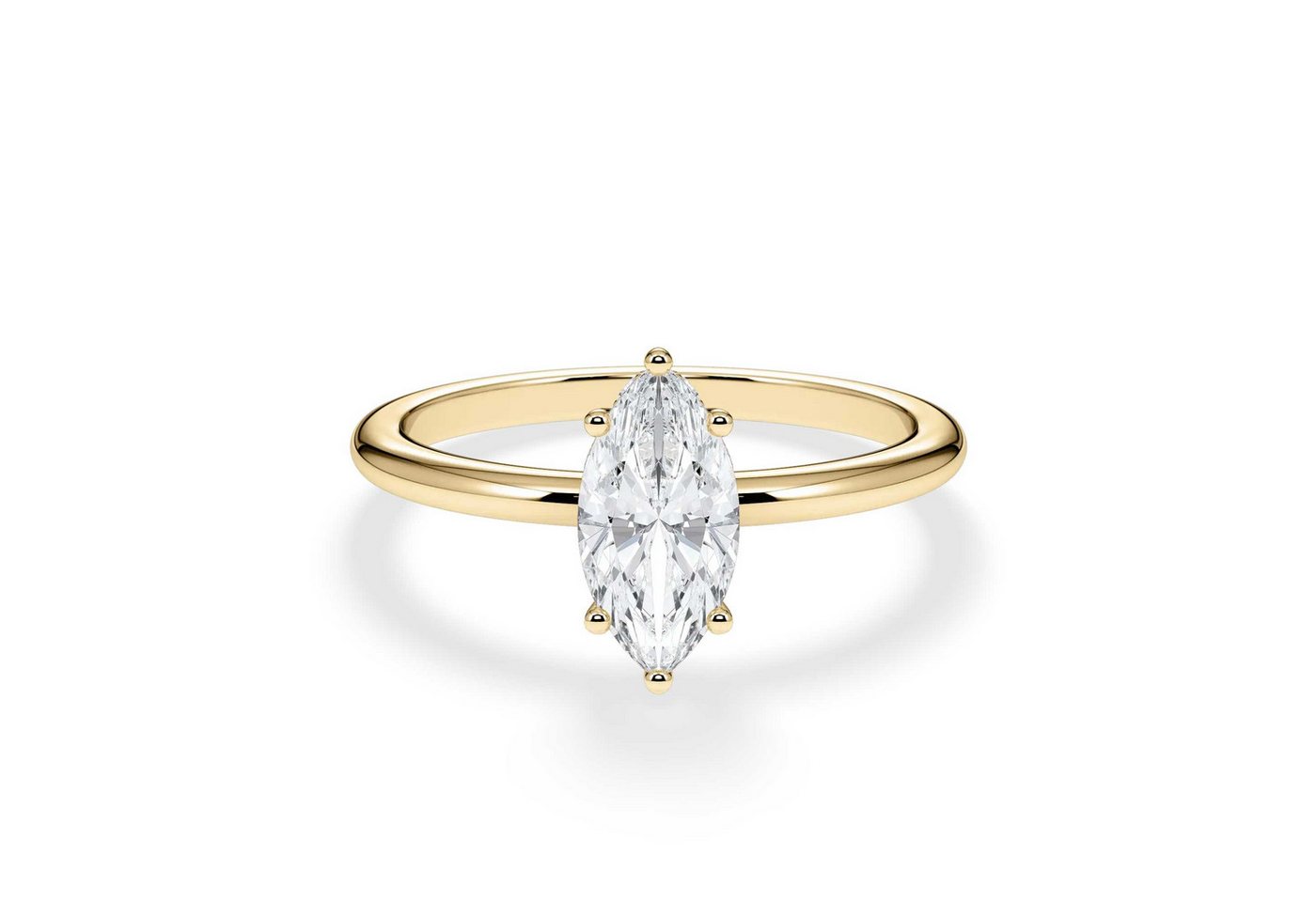 Adam & Eve Diamantring 750/- Gold - großer Diamant 1,00ct + 14 x 0,08ct Brillanten (Verlobungsring + Ringbox, LAB04 Diamantring), Lab Grown Diamonds - Nachhaltig und günstig