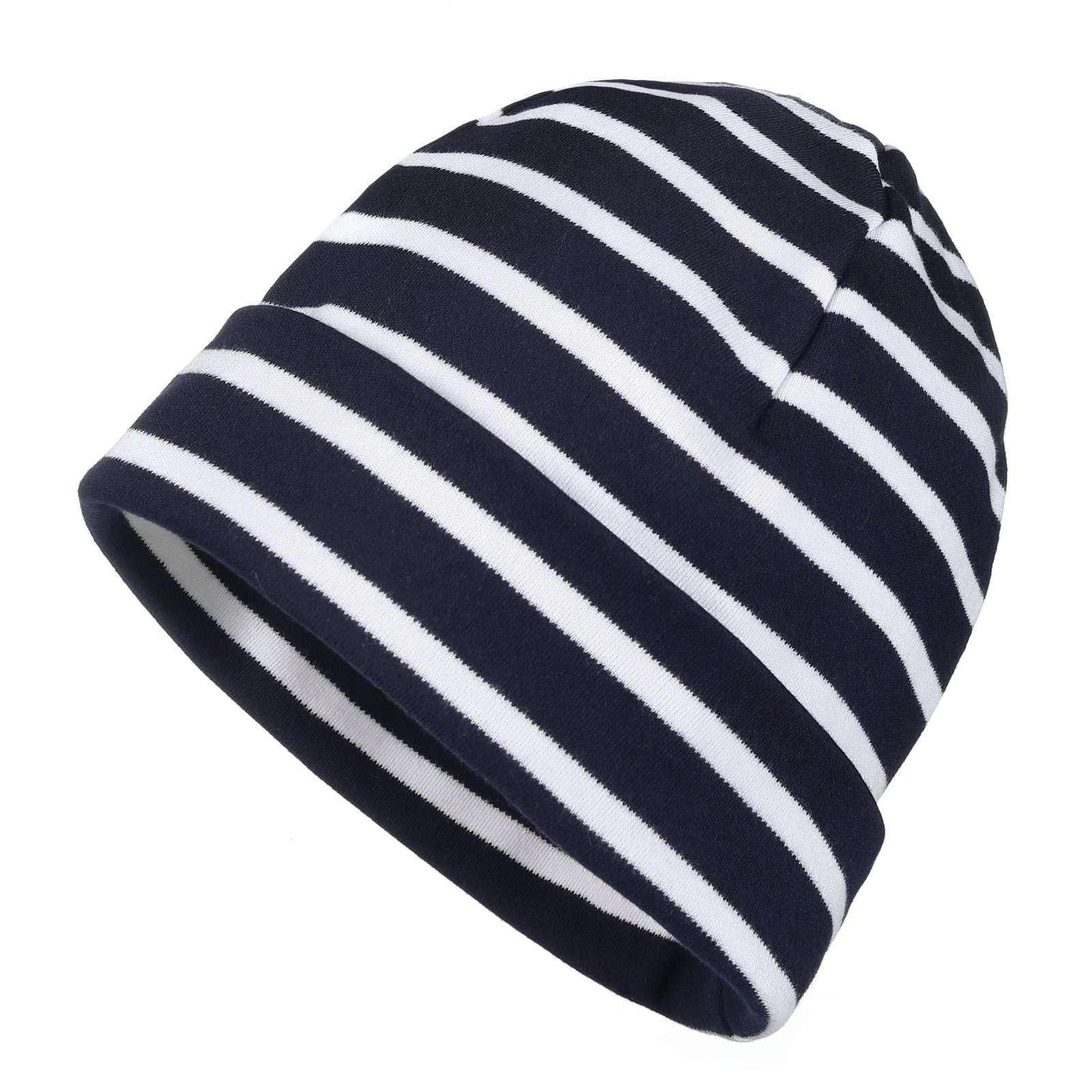 modAS Strickmütze 2530 Unisex Mütze Streifen für Kinder & Erwachsene - Ringelmütze Baumwolle