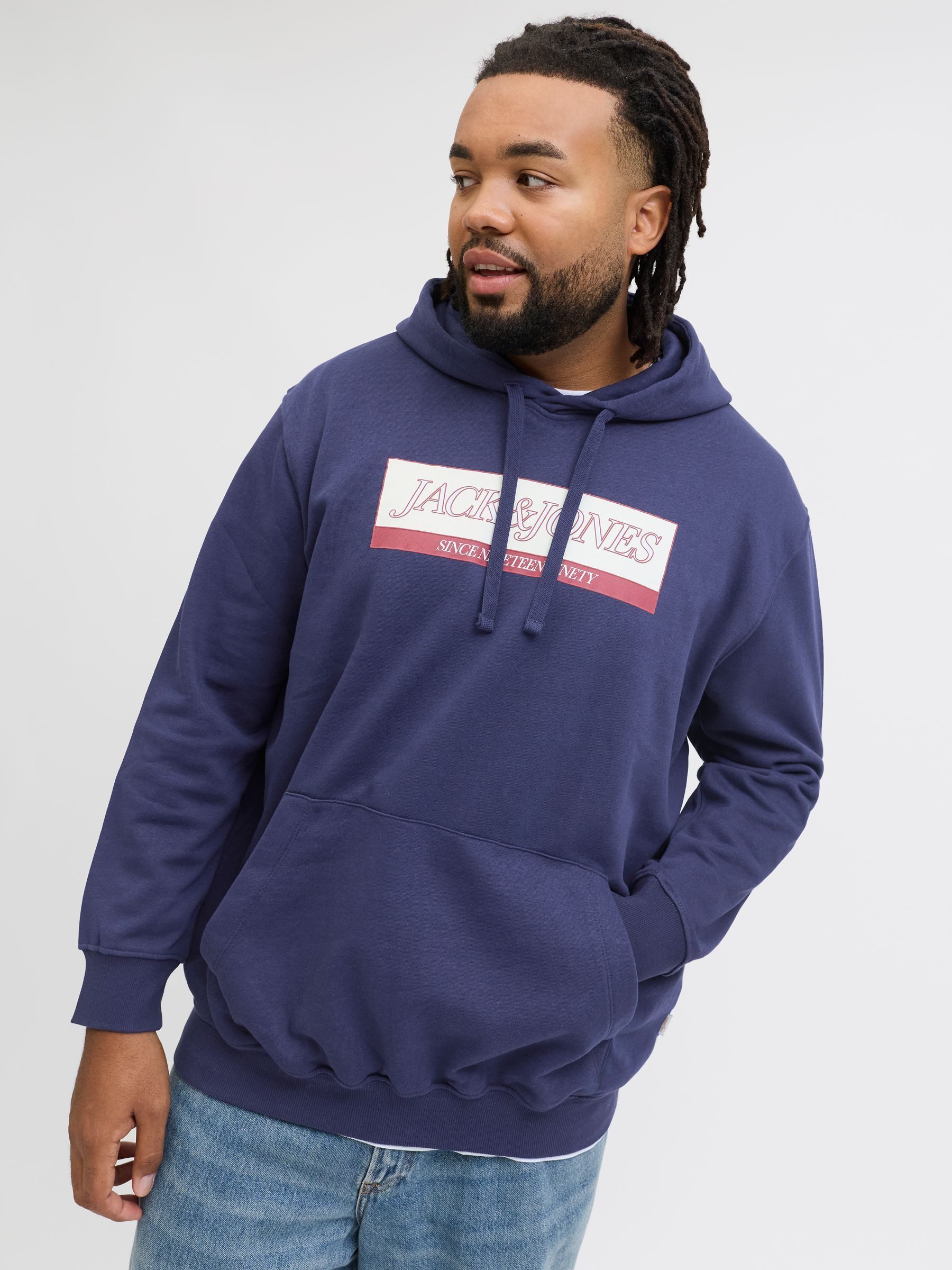 Jack & Jones PlusSize Kapuzensweatshirt JORINWOOD BLOCK BRANDING SWEAT HOO günstig online kaufen