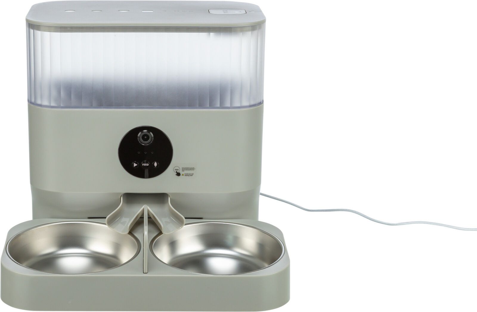 TRIXIE Hunde-Futterautomat Doppelnapf für Futterautomat TX-C Smart 5.0L - grau - 0,5 l/32 × 5 × 1