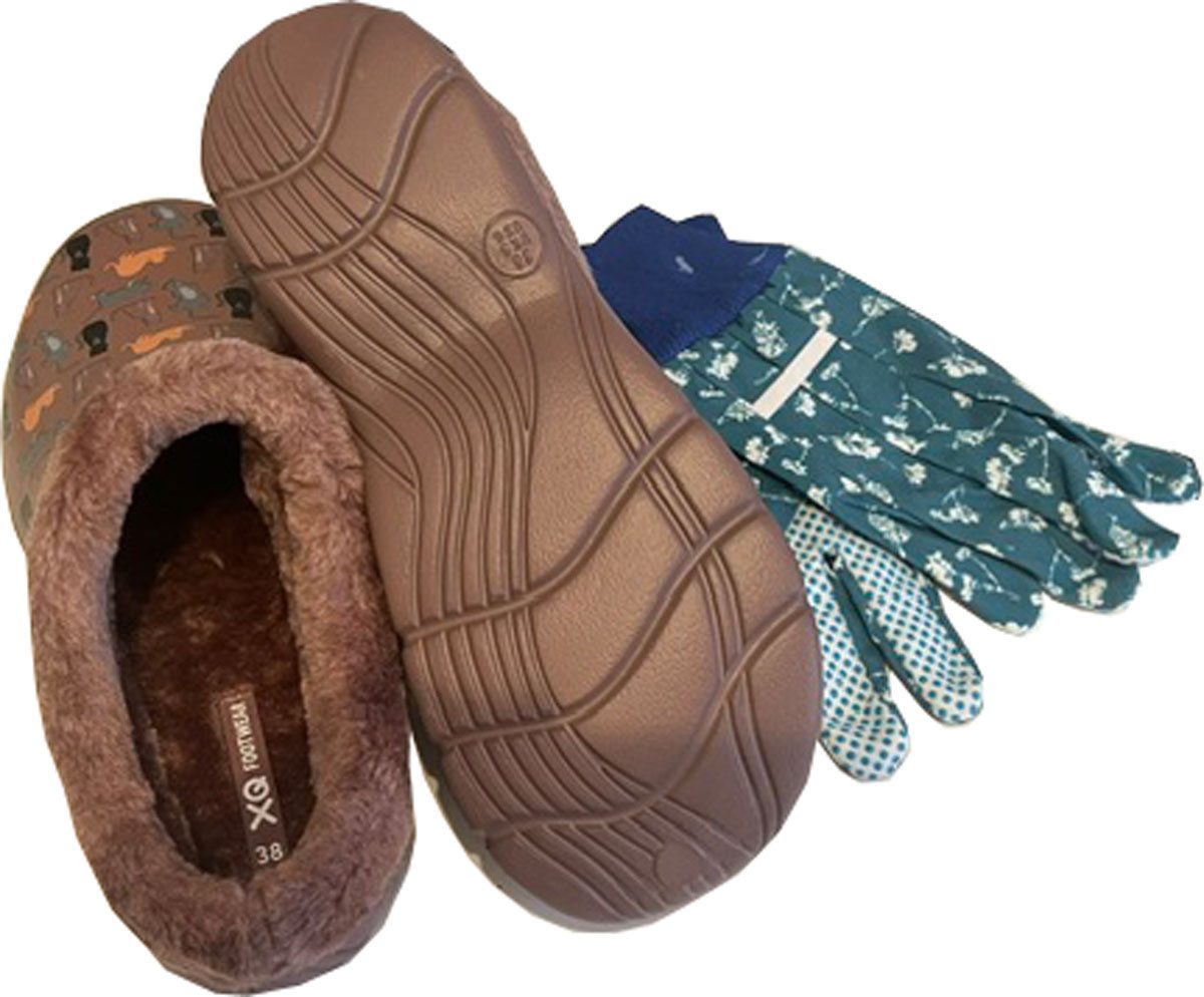 Steinnacher Bärbel Angro Damen Gartenclogs Katzen mit Fell mit Gartenhandschuhen Clog – Bild 3 von 3