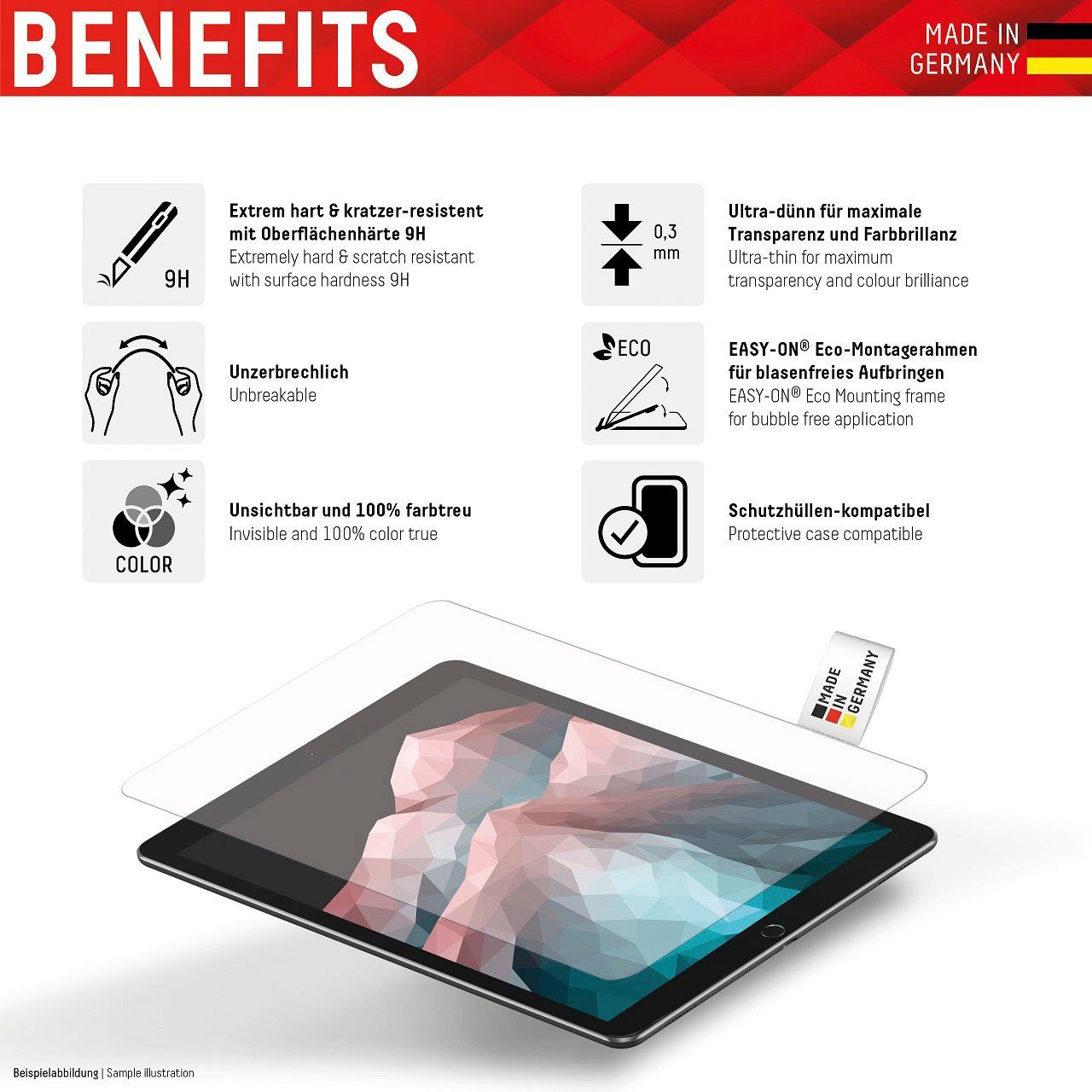 Displex Displayschutzfolie Tablet Glass iPad Pro 12,9" (3/4/5 Gen) für iPad Pro 12,9" (3/4/5/6 Gen) – Bild 3 von 5
