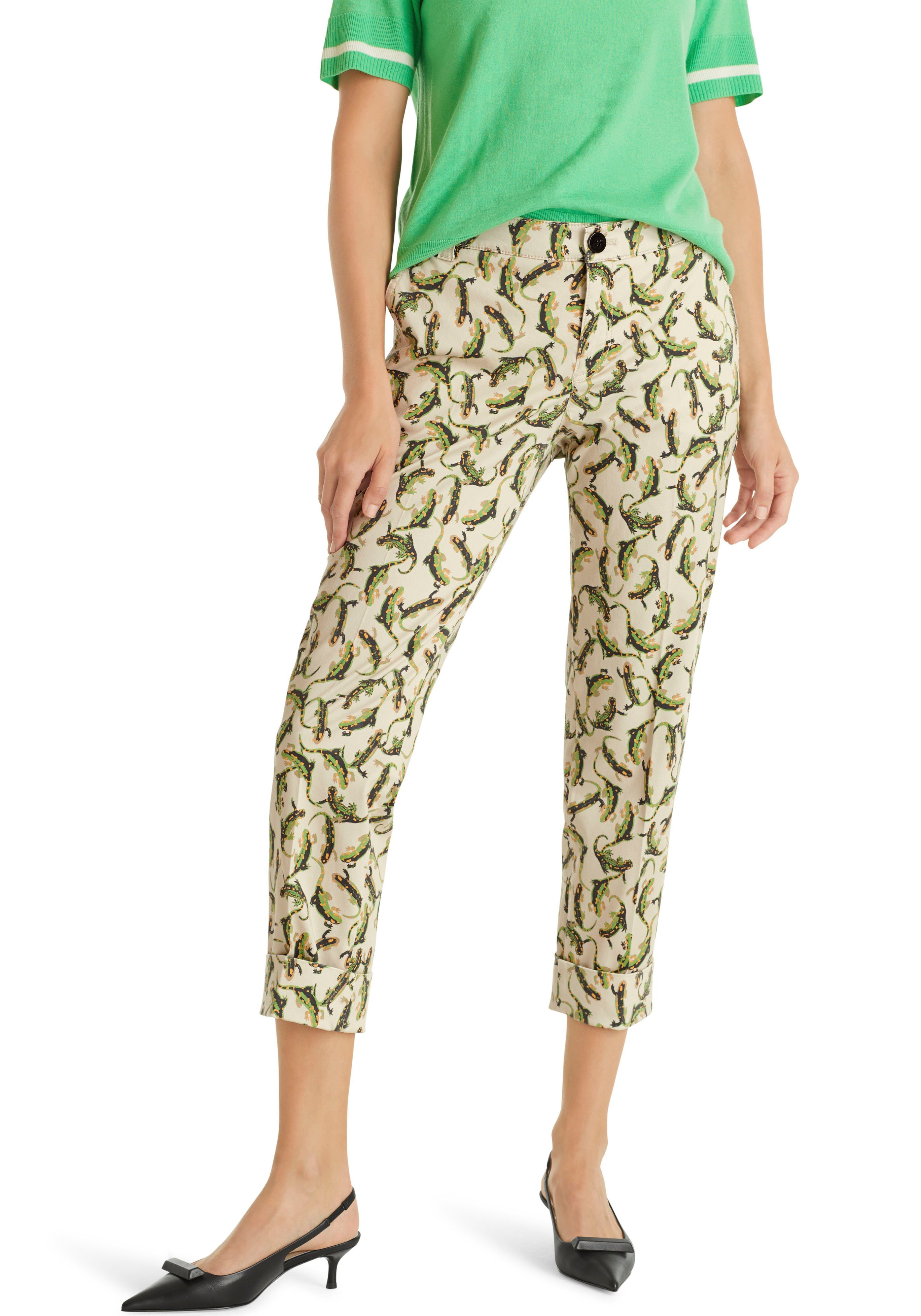 Marc Cain 7/8-Hose "Pants Leo Jungle" Premium Damenmode Schmale 7/8-Hose RISHRA