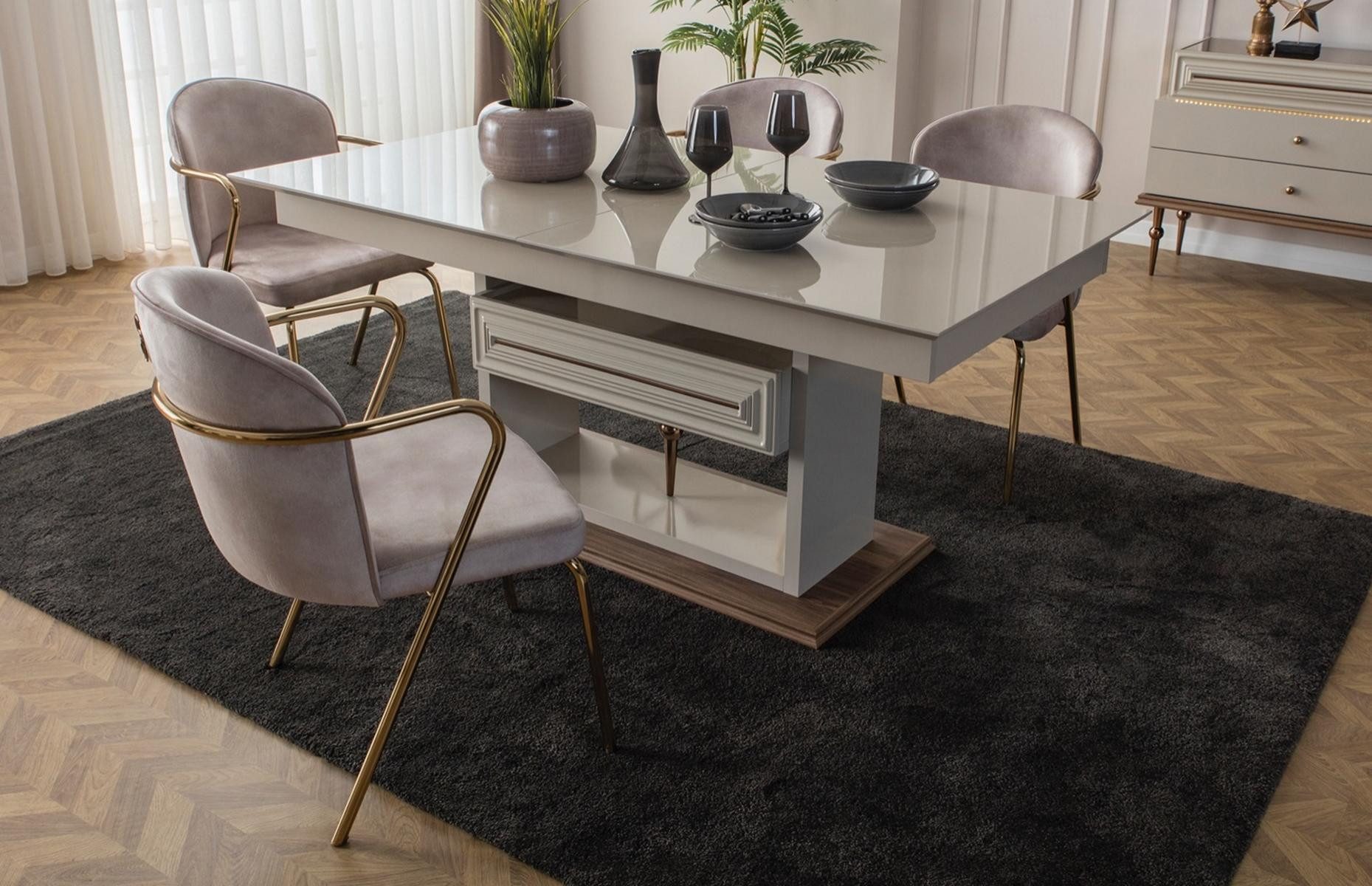 Xlmoebel Esstisch Beiger Esszimmertisch im modernen Design mit hochwertiger Verarbeitung (Esstisch, 1-St., Esstisch), Hergestellt in Europa