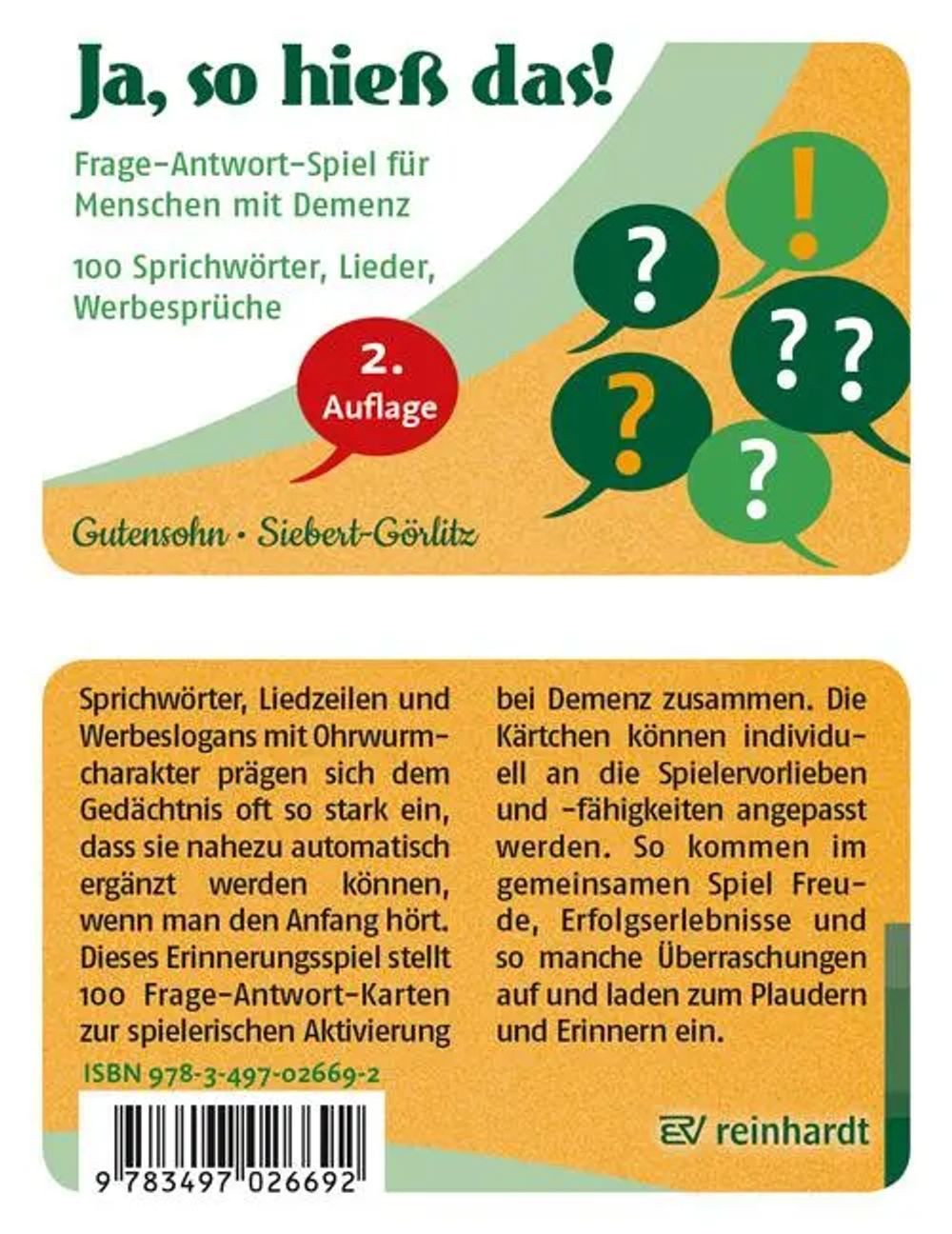 ERNST Spiel Ja, so hieß das!