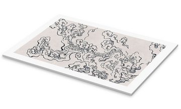 Posterlounge Acrylglasbild Mori Yūzan, Wolken, Wohnzimmer Japandi Malerei
