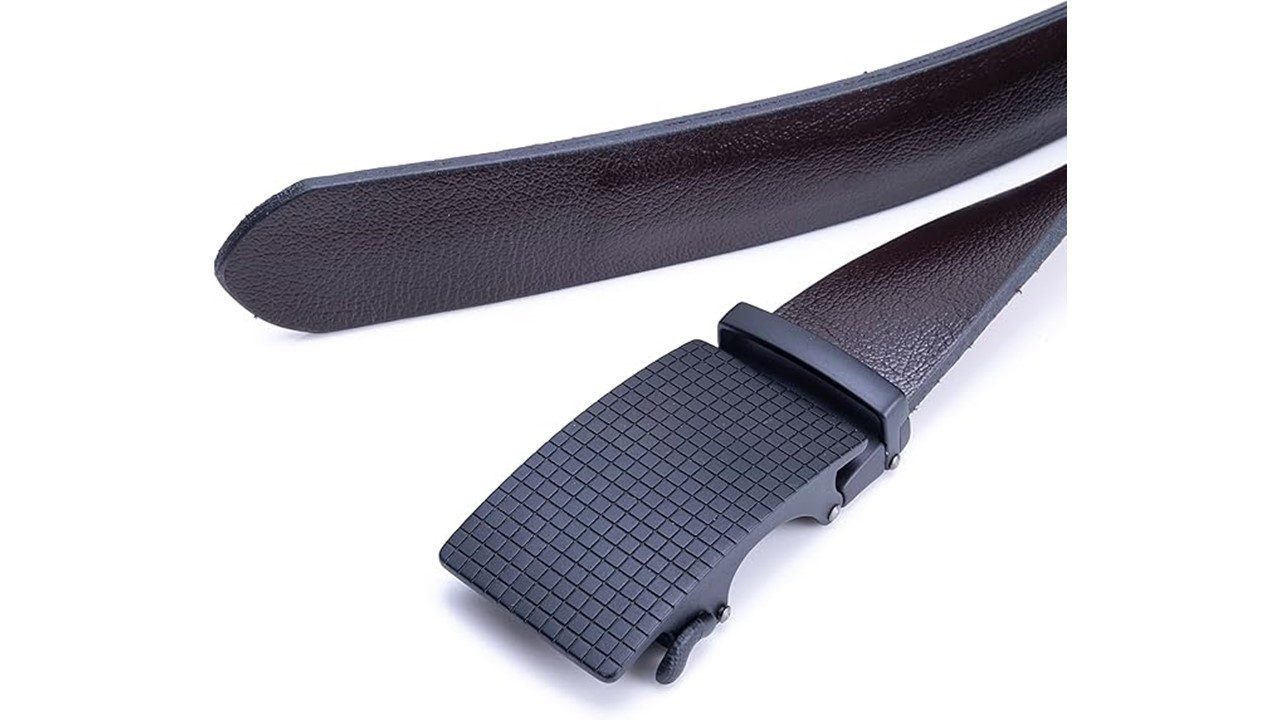 Trusador Ledergürtel ohne Löcher - 'Ferrara' - Automatischer Gürtel für Herren mit Ratschen (Handgefertigt, Made in EUROPE) Ohne Löcher, Automatische Schließfunktion, Stufenlose Schnalle