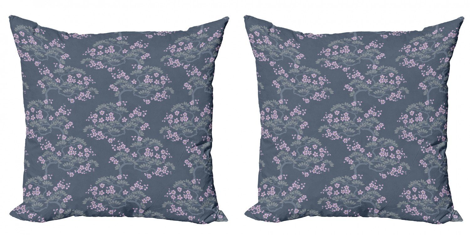 Kissenbezüge Modern Accent Doppelseitiger Digitaldruck, Abakuhaus (2 Stück), Blatt Japanische Pflaumen-Blüten