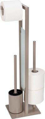 WENKO WC-Garnitur Rivalta, taupe, Platte aus Sicherheitsglas