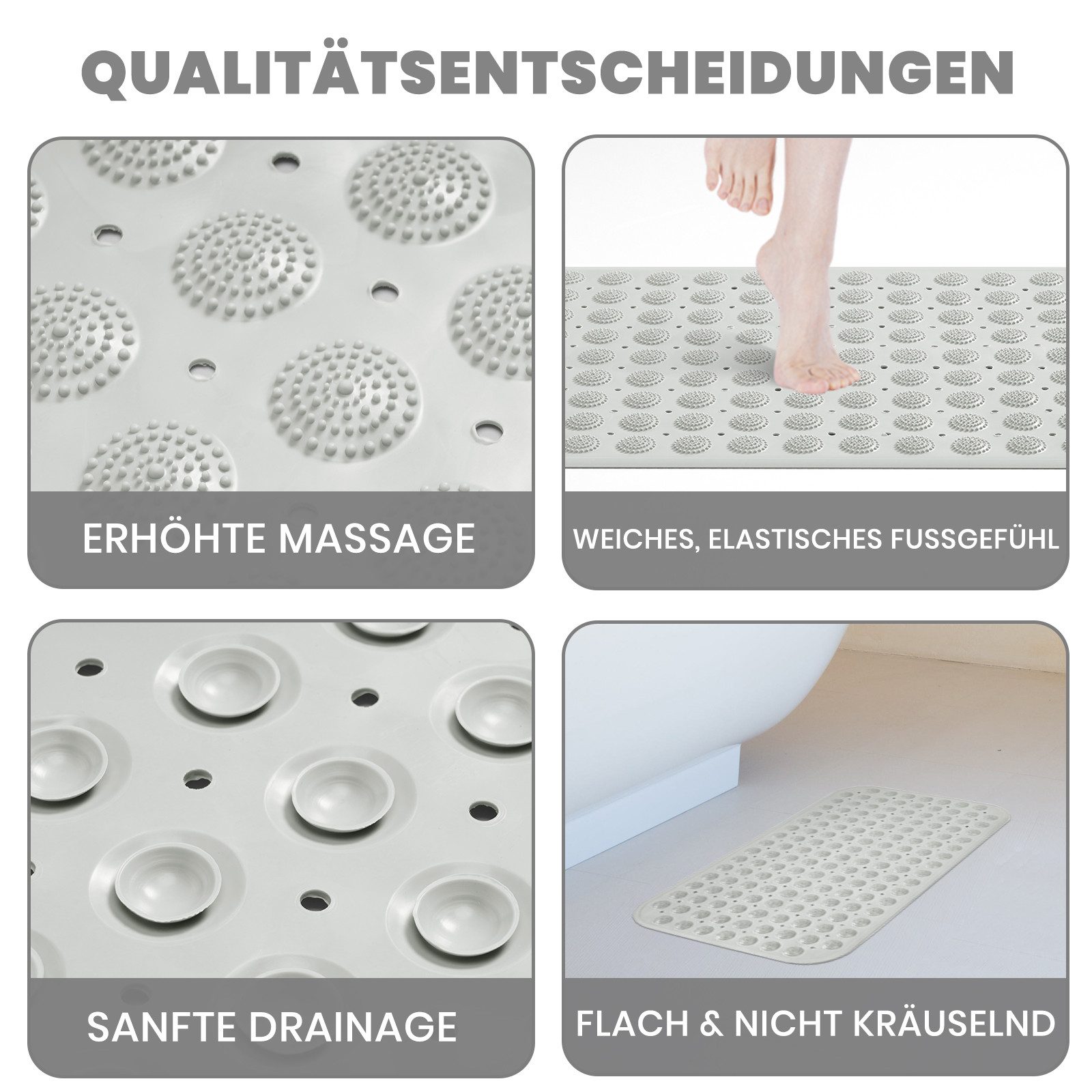 Good Nite Badematte Rutschfeste Duschmatte mit Saugnäpfen, waschbar, schimm günstig online kaufen