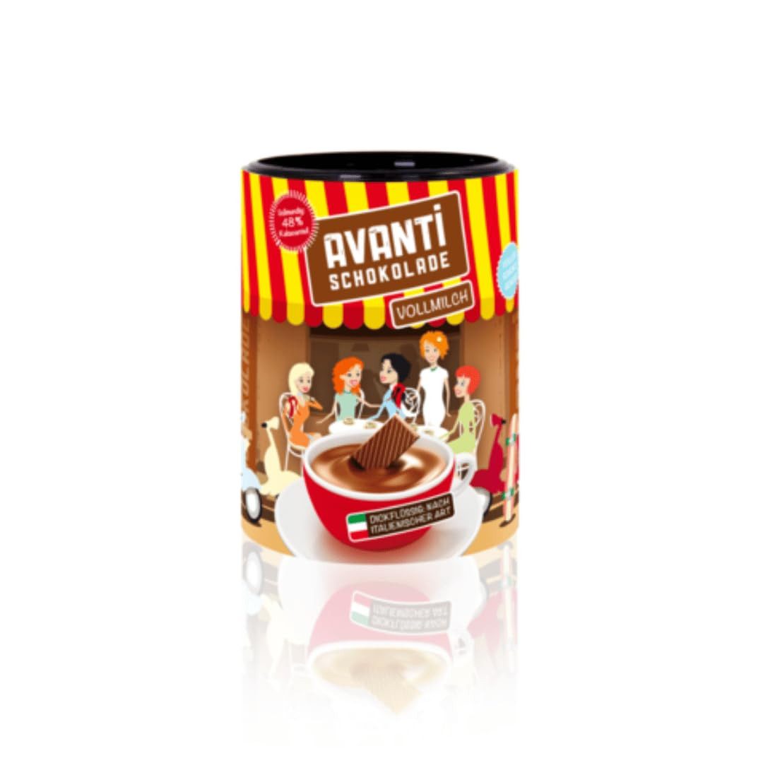 LK Trend & Style Kakao AVANTI Trinkschokolade 400g Dose, (In nur 3 Schritten in den Genusshimmel, Vollmilch oder Dunkel), Schokoladengetränk mit Vollmilchpulver, Zucker und Salz