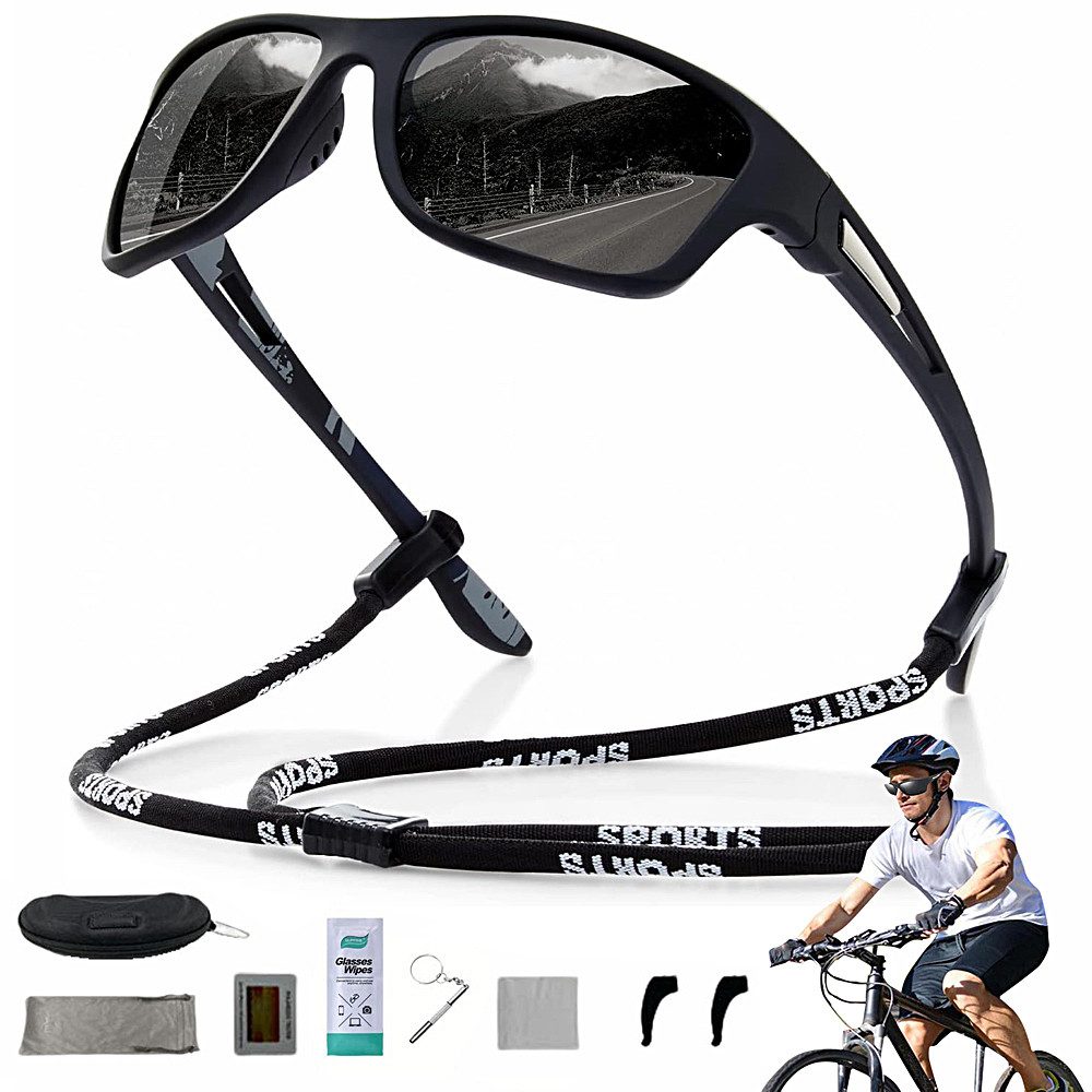 Cbei Fahrradbrille Fahrradbrille Polarisierte Sonnenbrille für Herren Damen UV Schutz