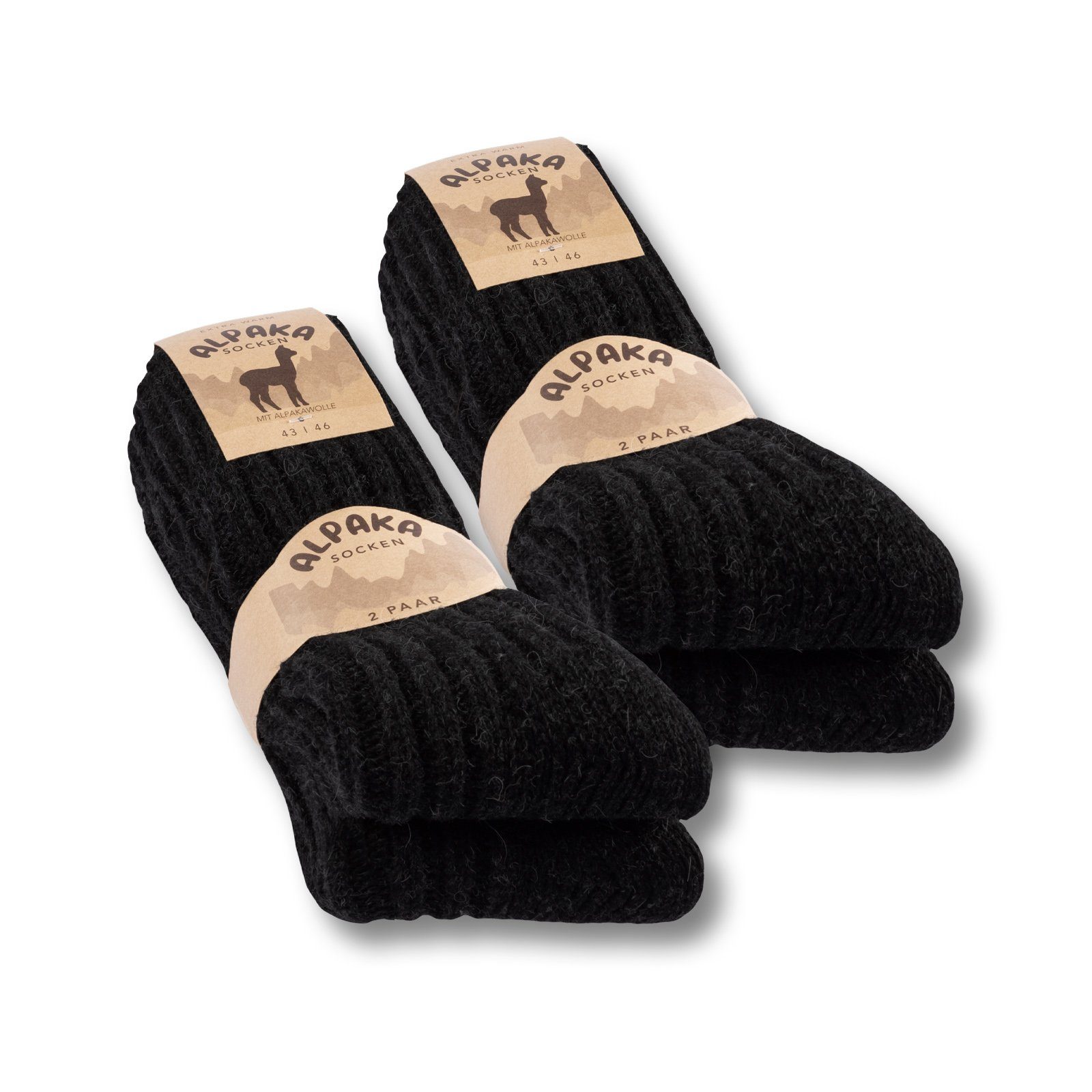 sockenkauf24 Norwegersocken 4 Paar Alpaka Socken Damen & Herren Wintersocken warm mit Wolle