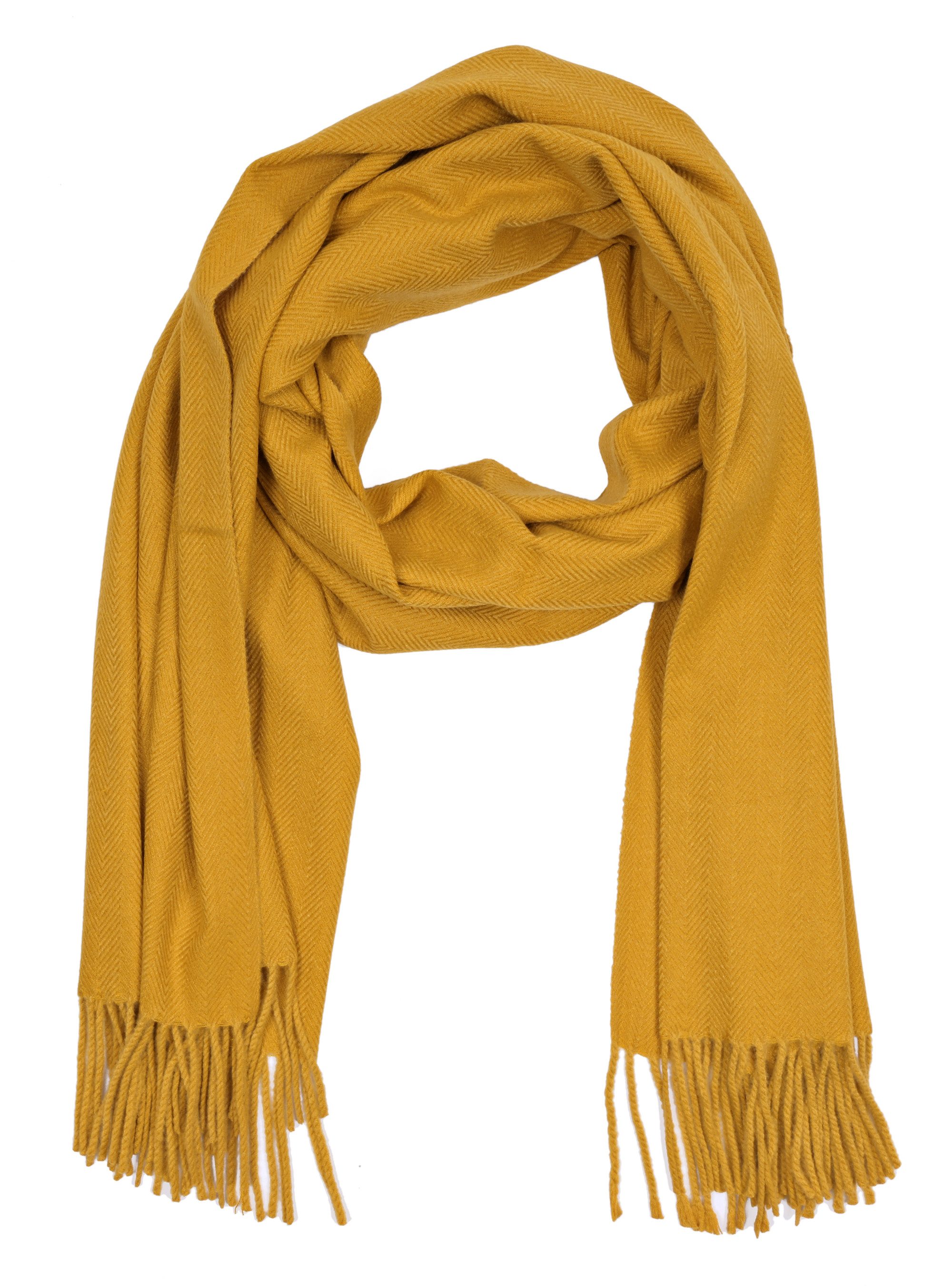Modeschal Scarf mit Fischgräten-Struktur und Kaschmir