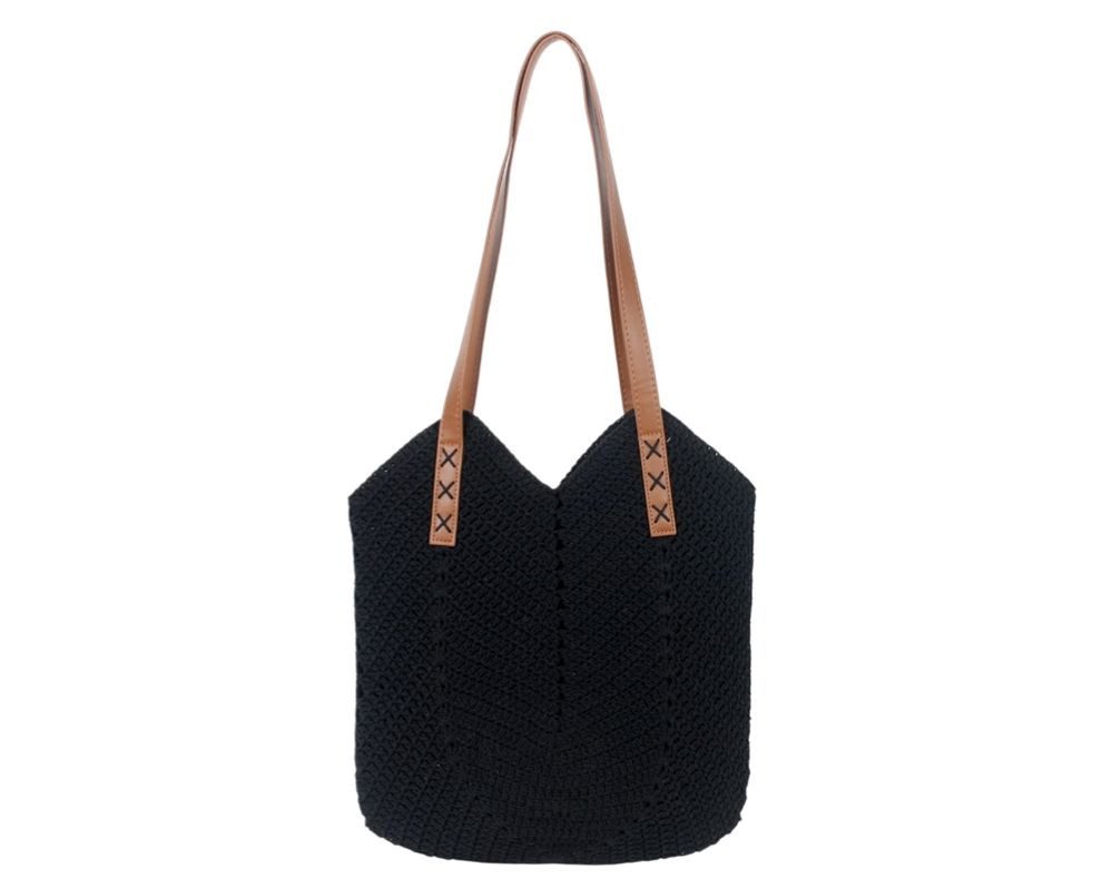 Goodman Design Schultertasche Stylische Schultertasche mit modernem Flechtmuster aus Baumwolle, Innenreißverschluss für mehr Sicherheit