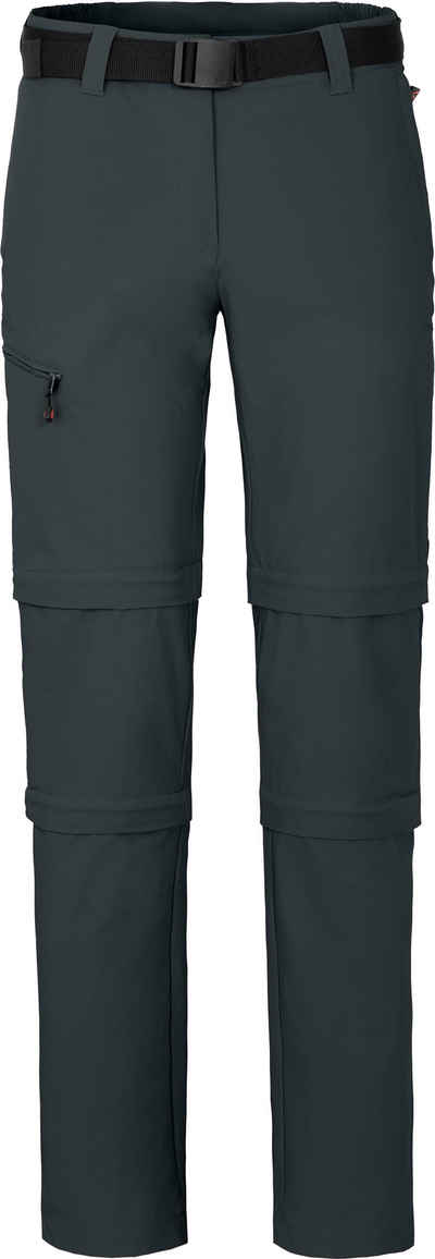 Bergson Zip-off-Hose NARRABEEN Doppel Zipp-Off Damen Wanderhose, vielseitig pflegeleicht, Короткі розміри, dunkel grau