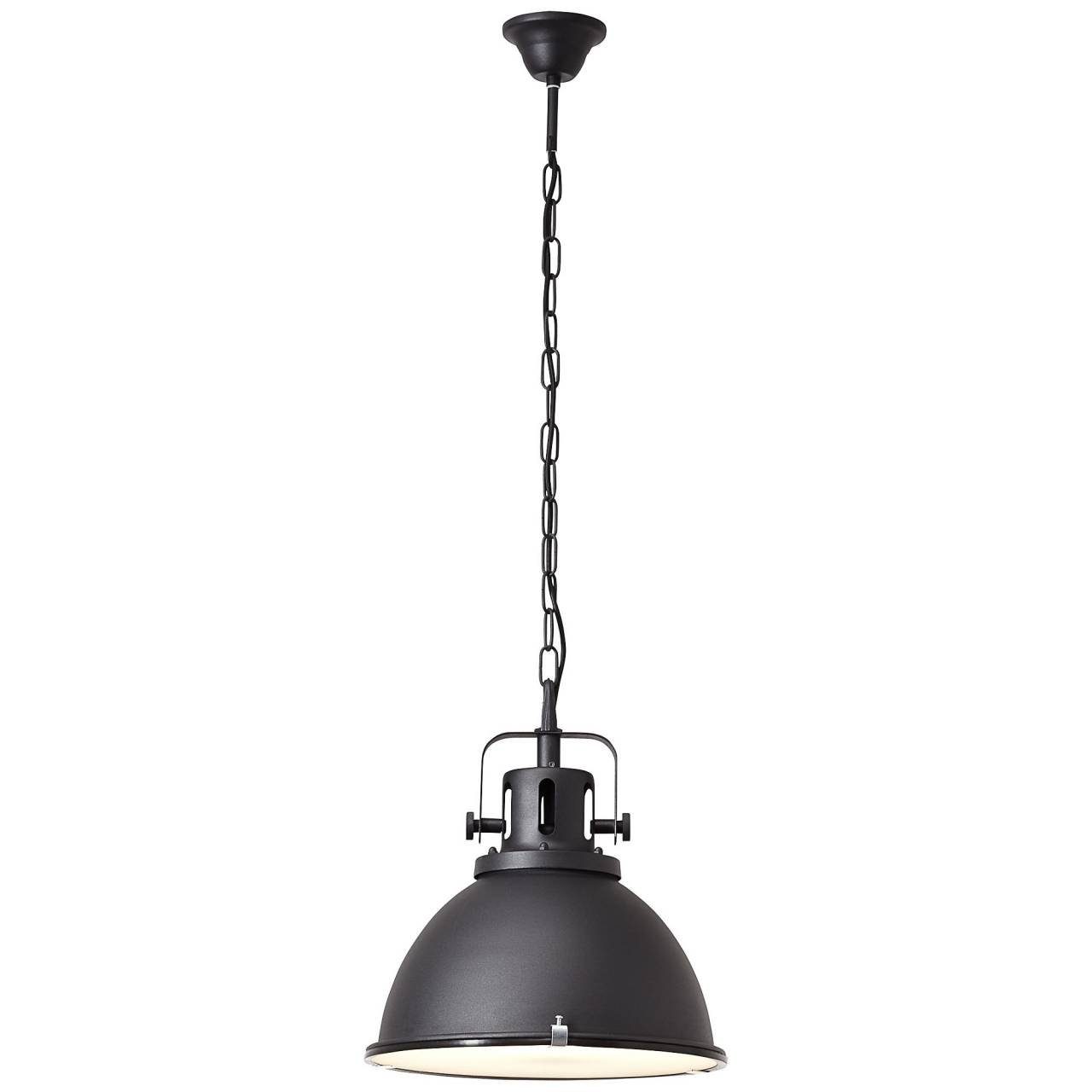 Brilliant Pendelleuchte Jesper, Lampe Jesper 60W, 1x Pendelleuchte schwarz E27, A60, 38cm Glas geeig