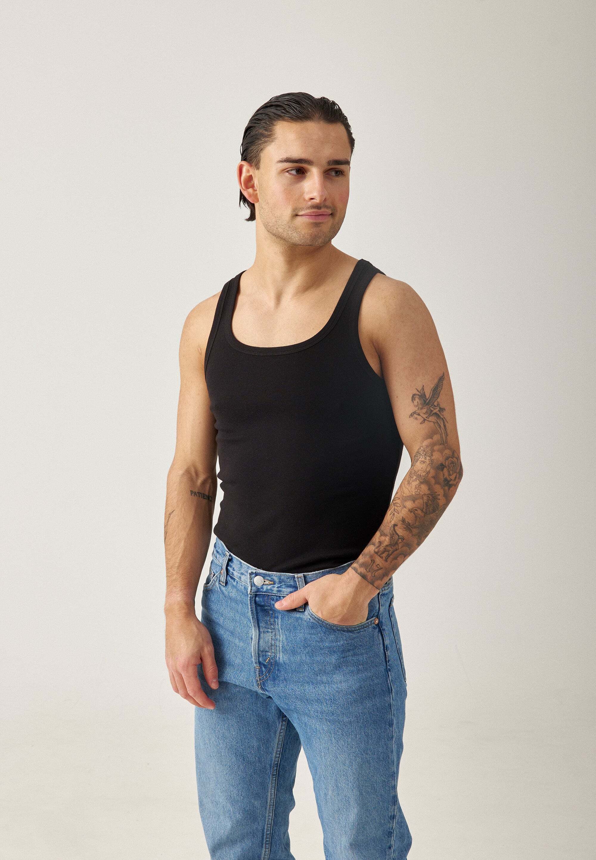SNOCKS Ripptanktop Unterhemd Herren (2-tlg) aus Bio-Baumwolle