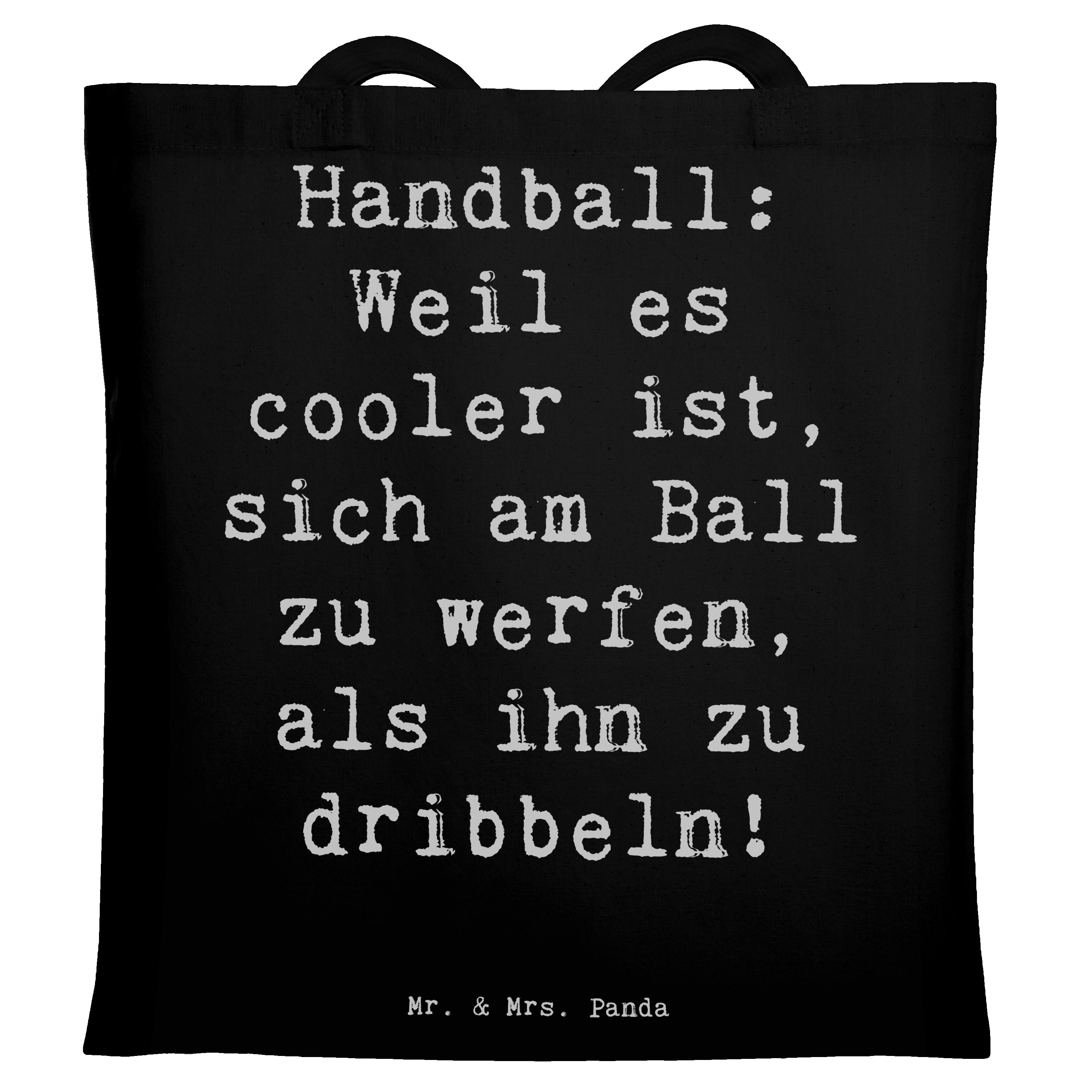 Tragetasche Handball Action - Schwarz - Geschenk, Handballliebe, Umhängetasche, G