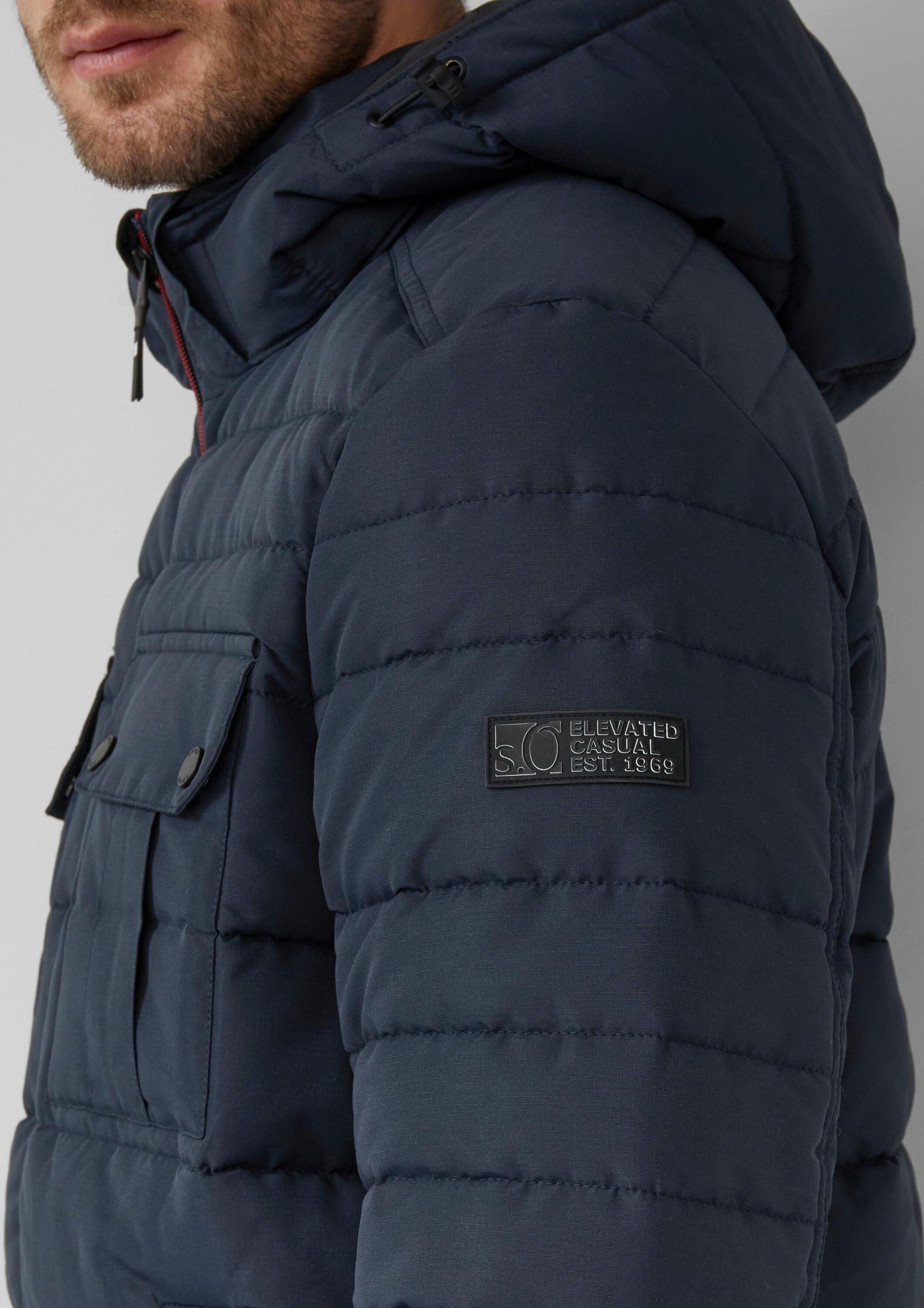 s.Oliver Winterjacke Outdoor-Jacke Sportive Puffer-Jacke mit abnehmbarer Kapuze