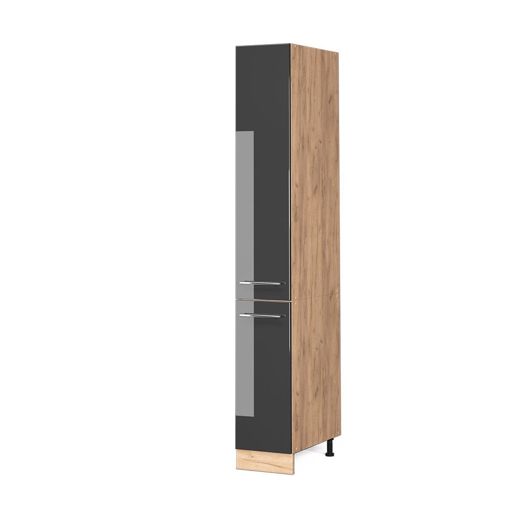 Vicco Hochschrank Fame-Line, Anthrazit Hochglanz/Goldkraft Eiche, günstig online kaufen