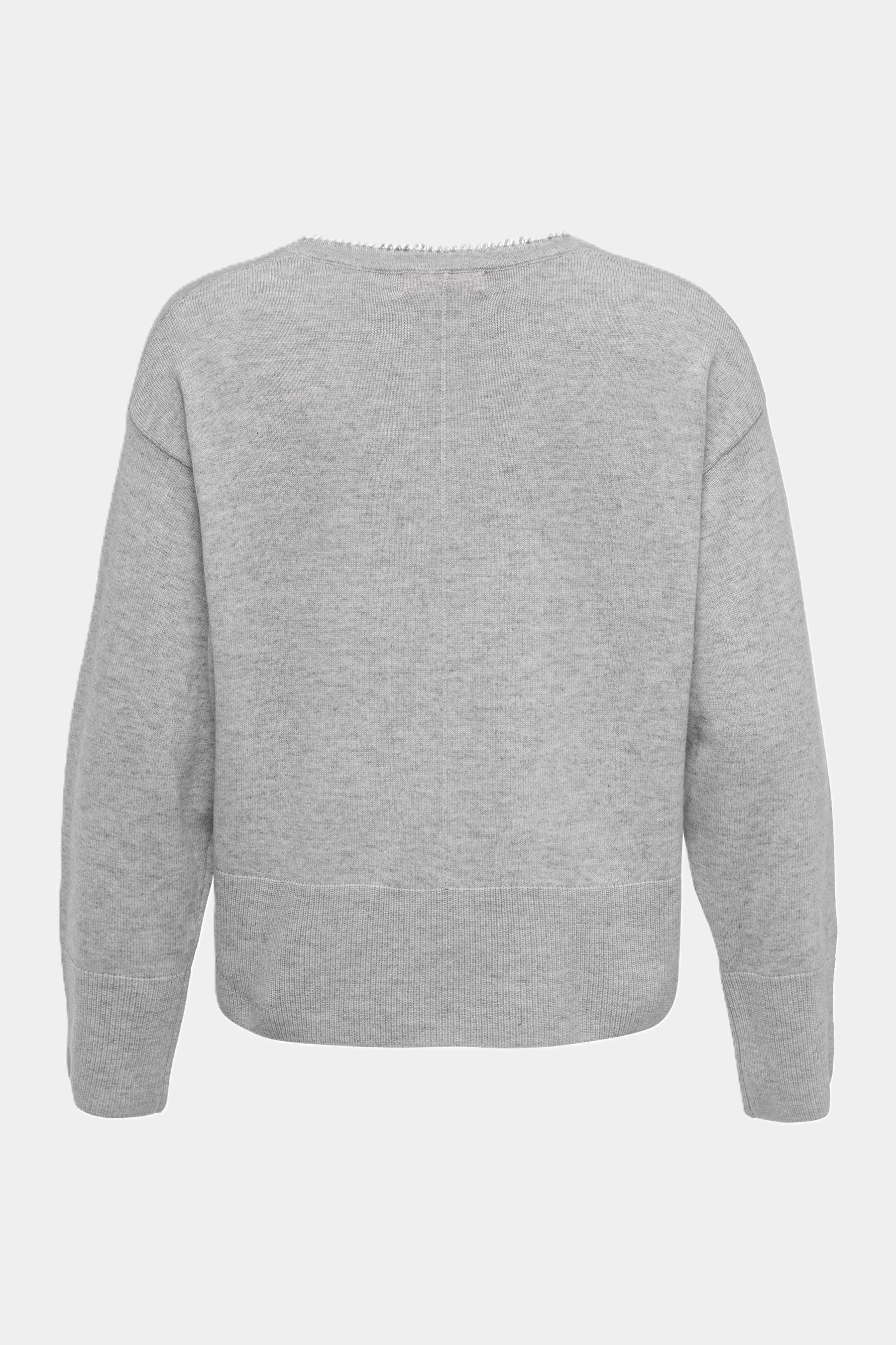 six-o-seven Strickpullover Six-o-Seven Strickpullover mit Fransen - LIGHT GREY