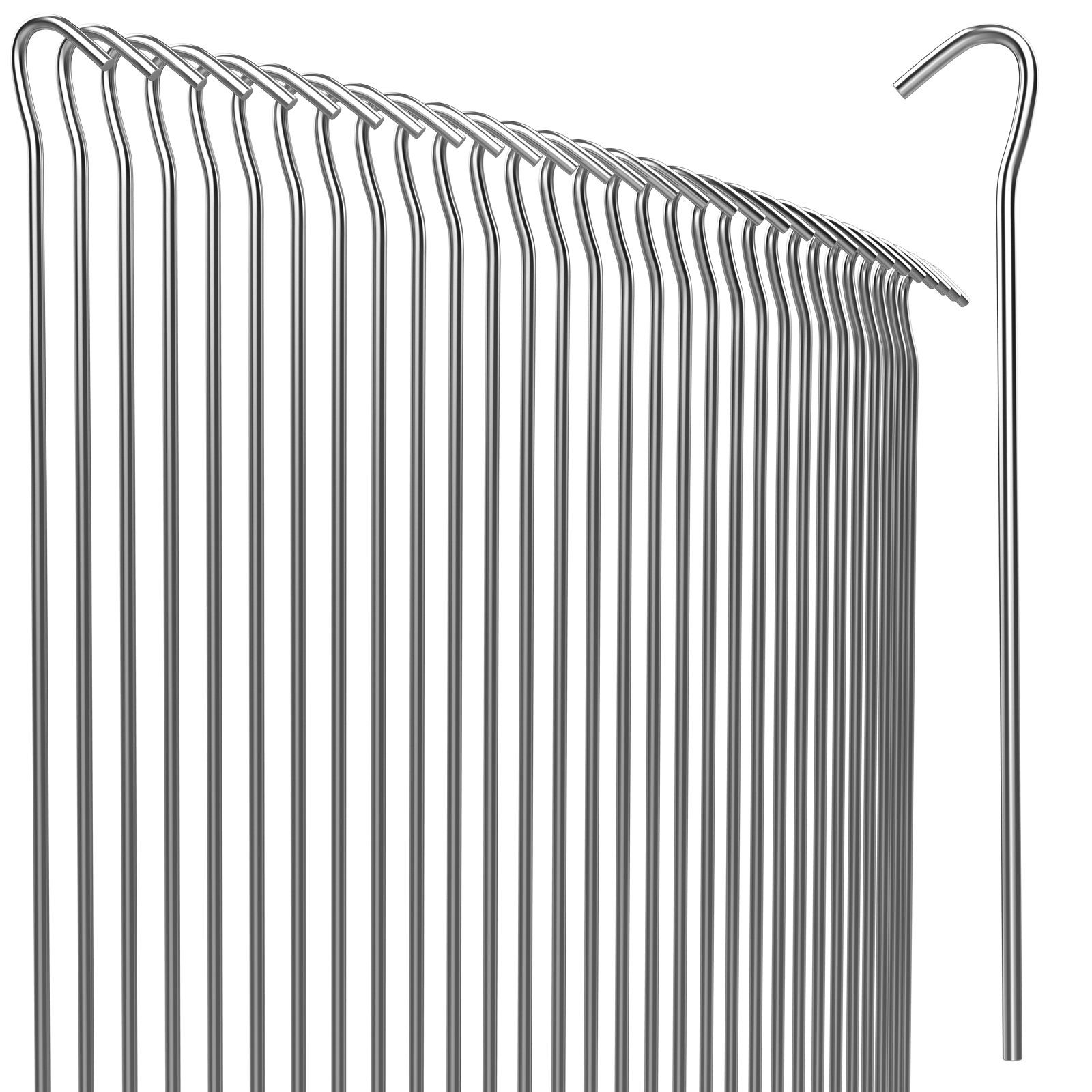 Gardebruk Zelthering, (50-St), 50x Heringe verzinkter Stahl 20x 2,5 cm Ø 3,5 mm Unkrautvlies