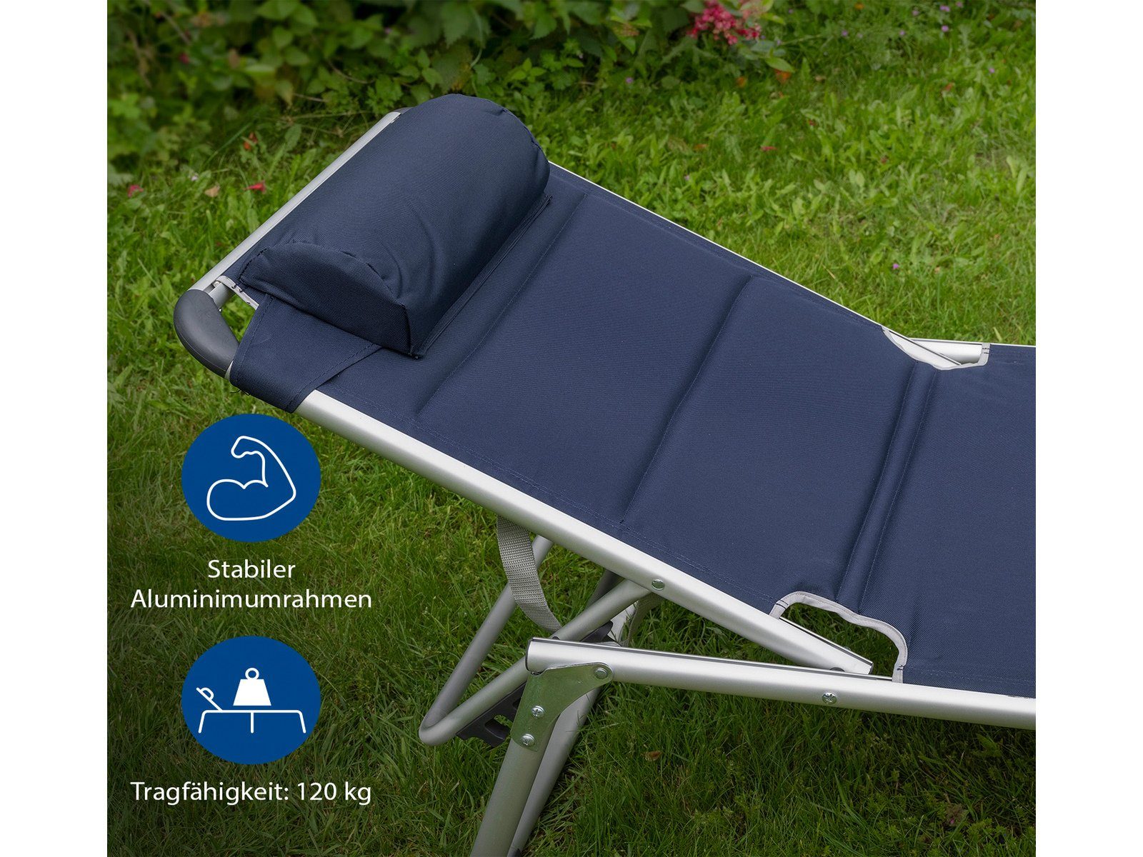 Campart Campingliege (2St) Sonnenliege Garten & Balkon ALU