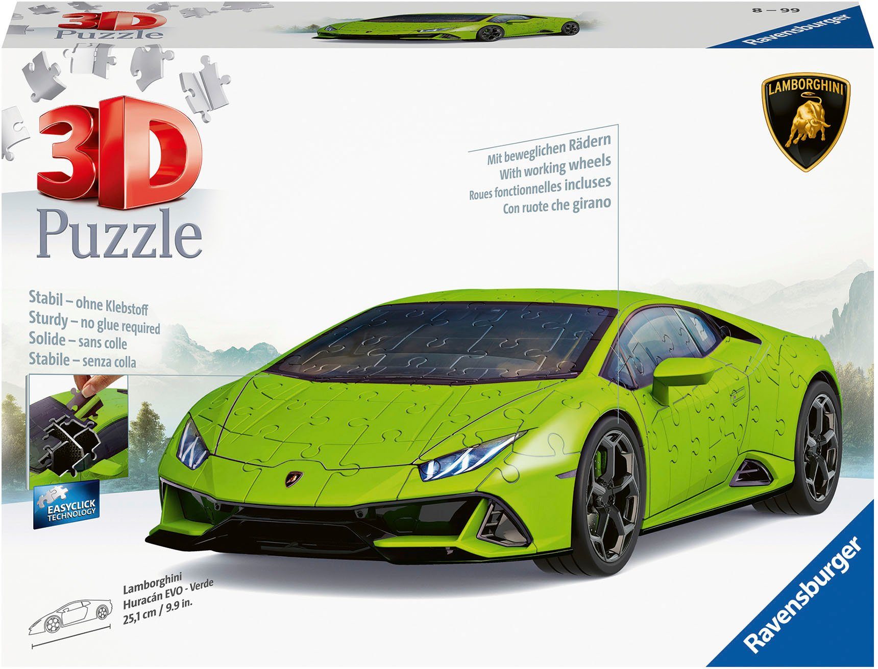 Ravensburger 3D пазли Lamborghini Huracán EVO - Verde, 108 Пазлиteile, FSC® - schützt Wald - weltweit