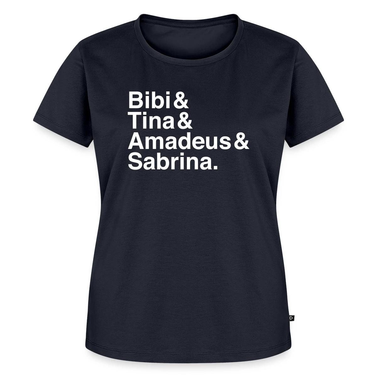 Spreadshirt T-Shirt Bibi Und Tina Amadeus Sabrina Typographie weiß Frauen Premium T-Shirt (1-tlg)