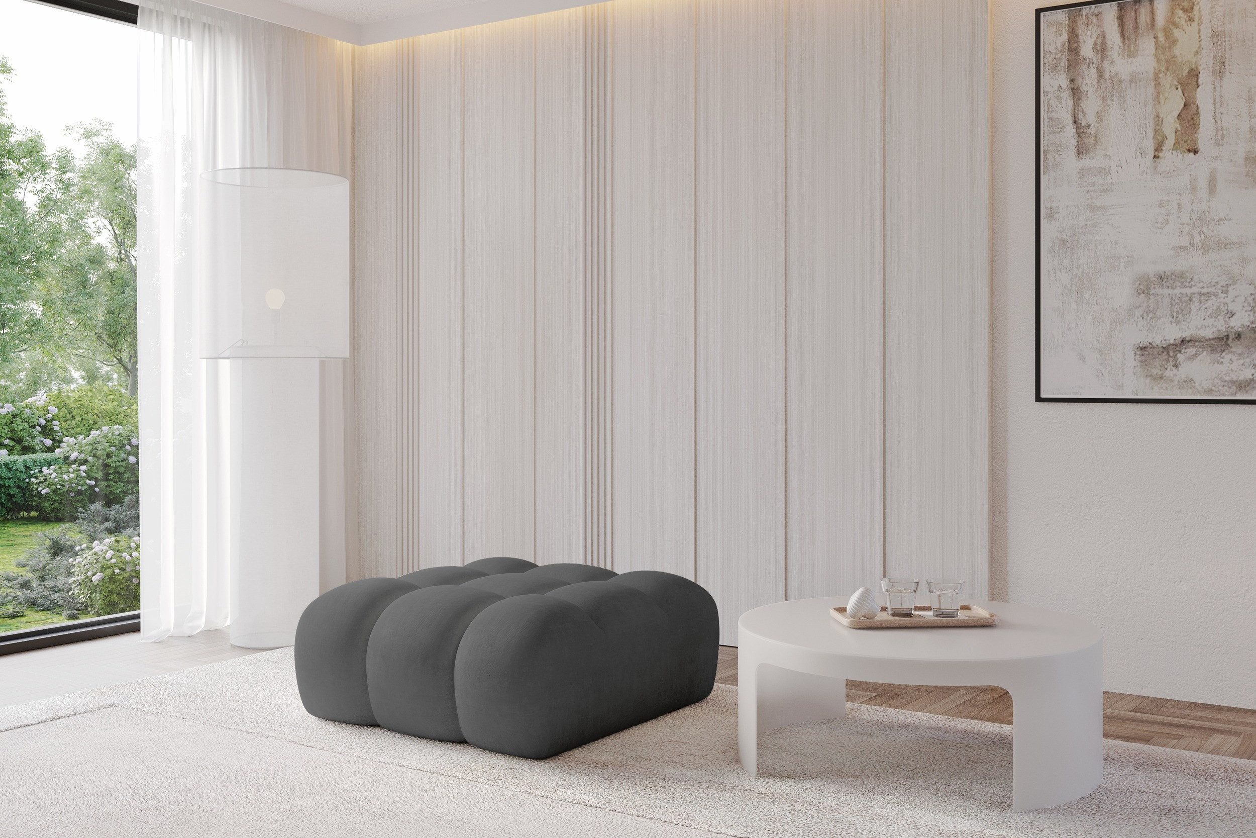 ALTDECOR Pouf OLEA-PUF (Pouf Sitzsack-Hocker modularer), Indoor Poufs Sitzhocker Fußhocker Wohnzimmer 91x87x44