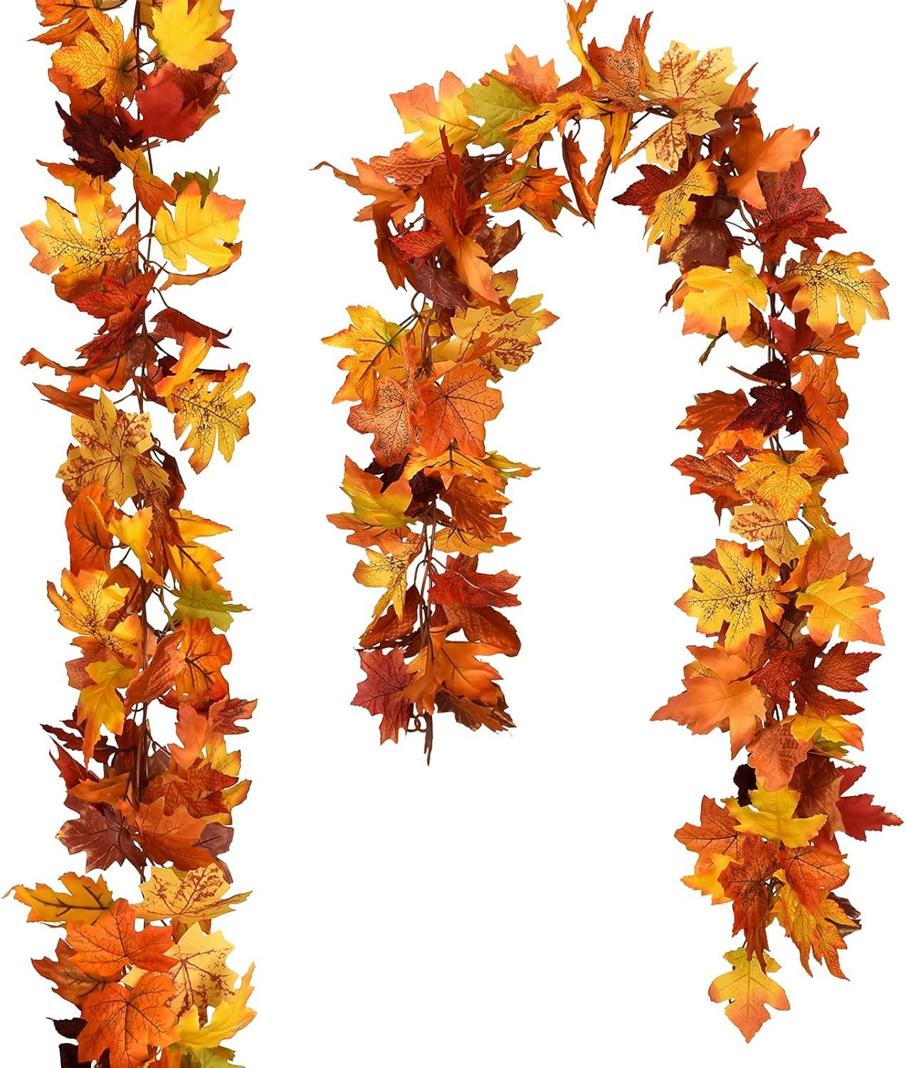 Kunstranke Herbst Girlande Ahornblätter, Ahornblatt Kürbis Herbstkranz, Sorvyzxn, Halloween Girlande Dekorationen für Tisch Kamin Fenster Außenbereich