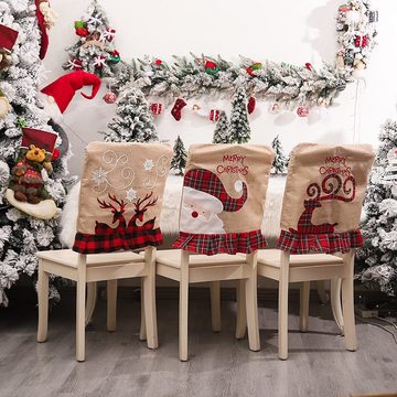 Stuhlhusse 3 Stück Weihnachten Stuhlrücken Bezüge Für Esstisch Stühle Dekoration, Juoungle