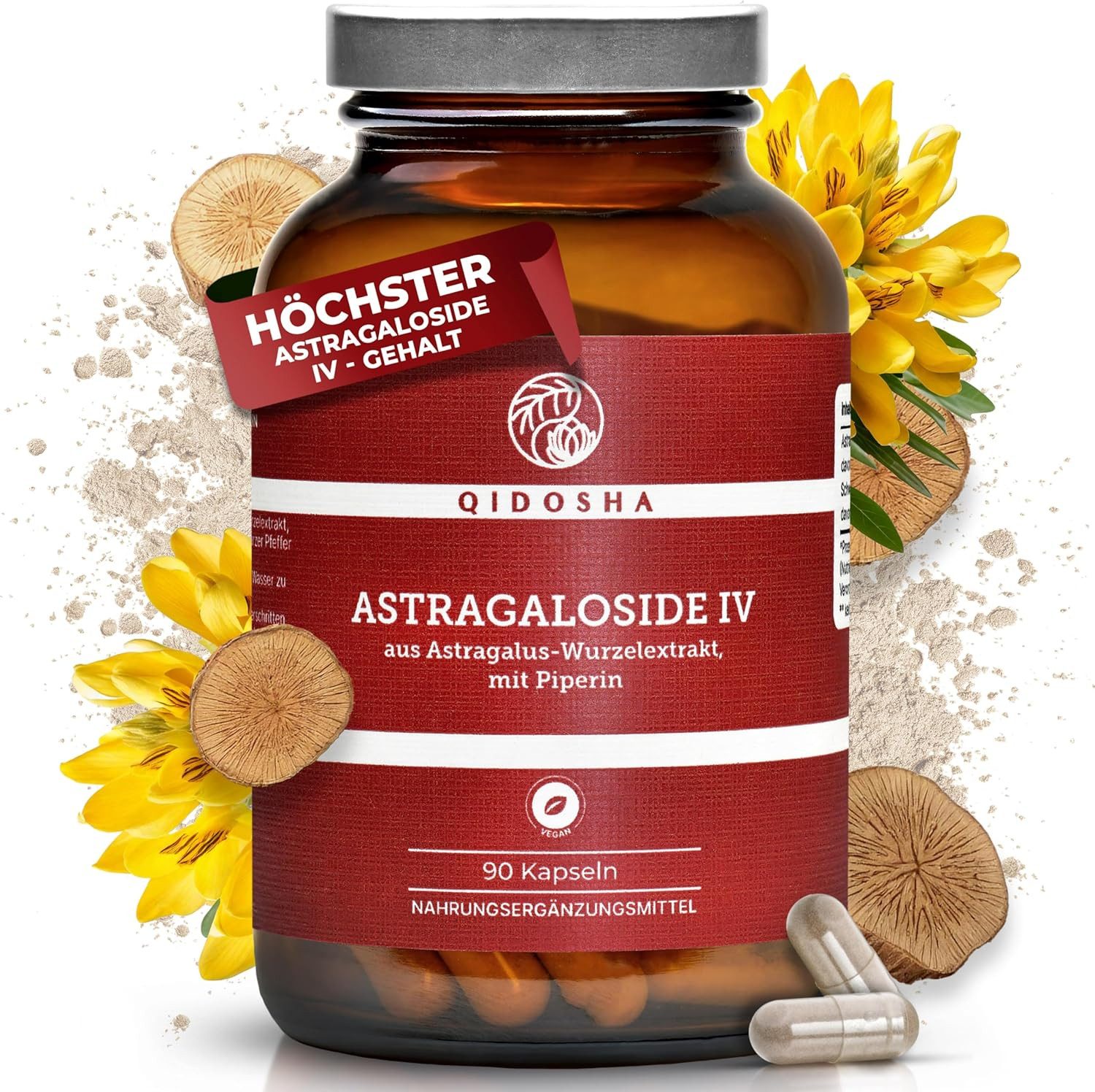 Astragalosid IV Kapseln - Astragalus-Wurzelextrakt mit Piperin Kapseln