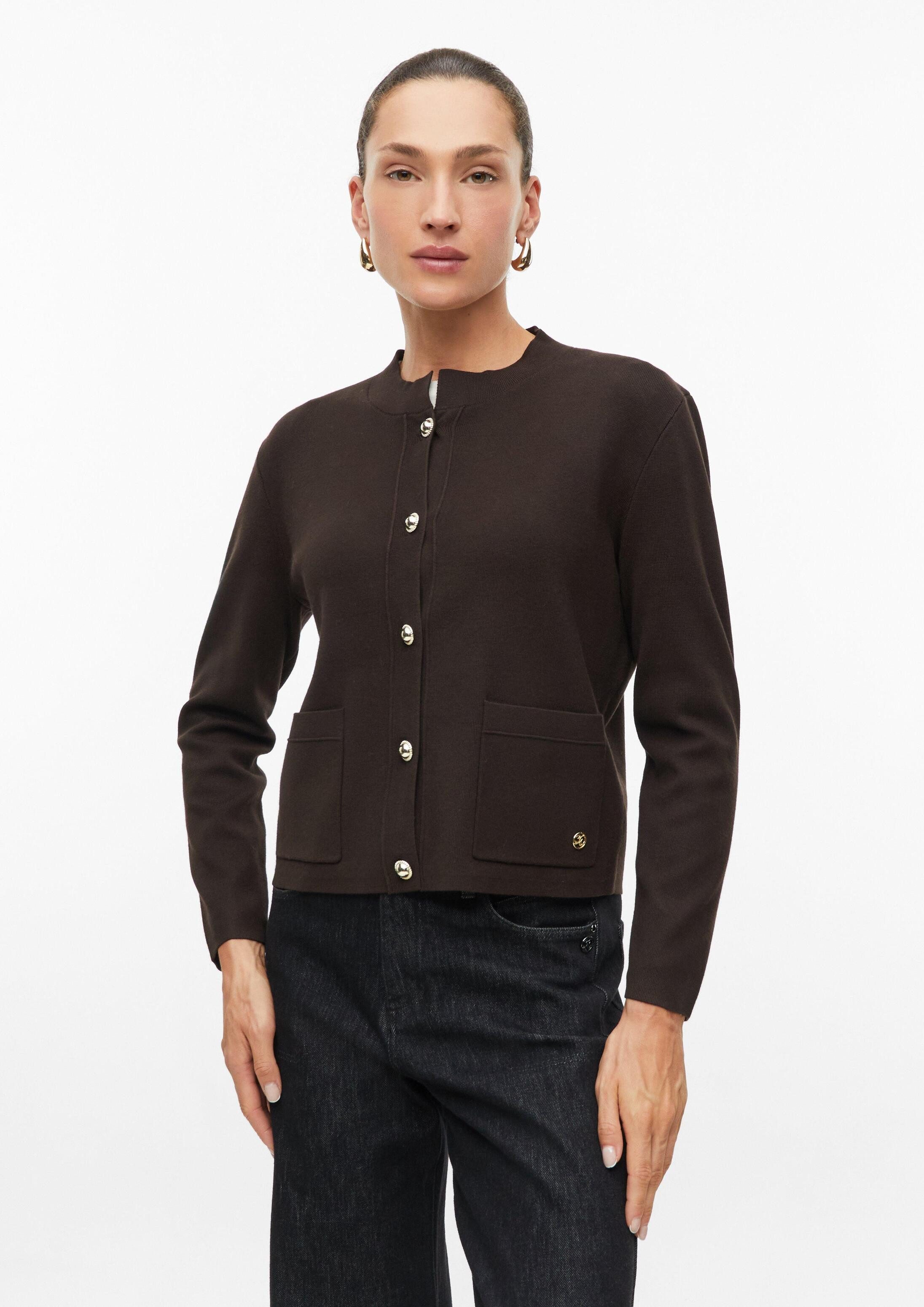 s.Oliver Cardigan Strickjacke Strickjacke mit aufgesetzten Taschen