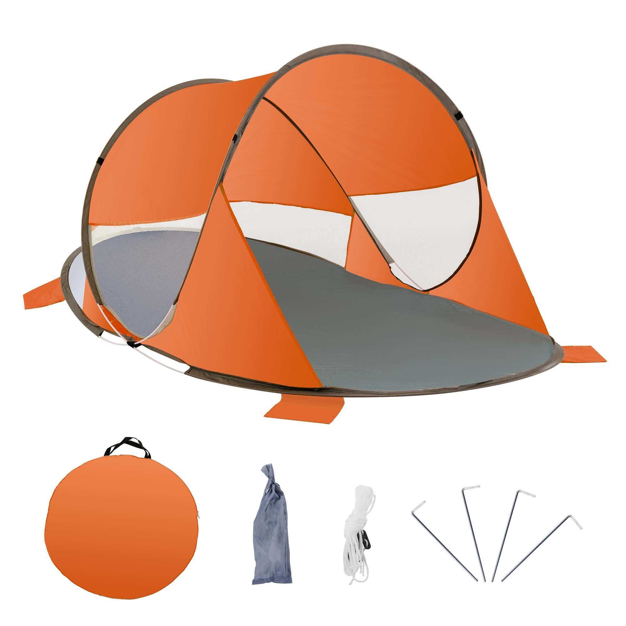 Strandzelt Polyester Sichtschutz Grau+Orange Wetter- Strandmuschel, Pop Duhome und Up Zelt Strandmuschel